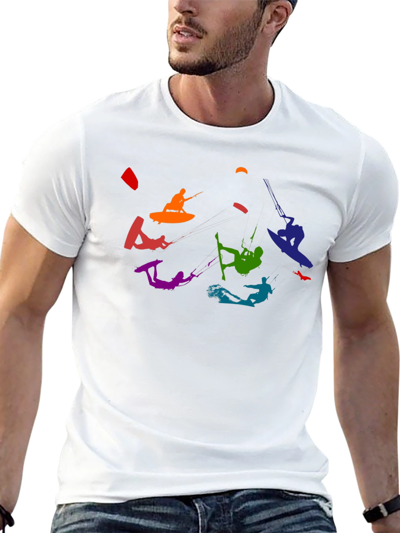 Rainbow Kitesurfing Black T-Shirt