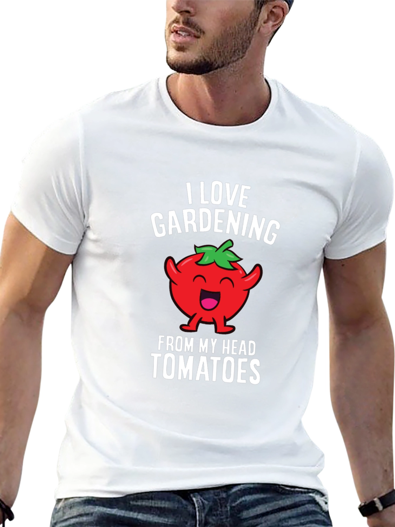 Gardening Tomato Head Graphic T-Shirt