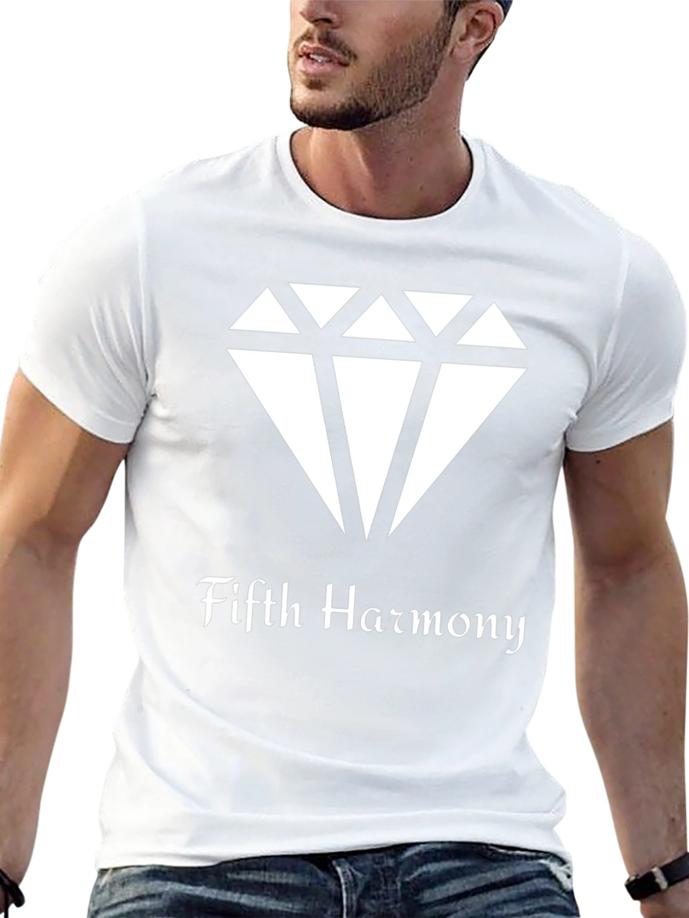 Fifth Harmony Diamond Graphic Tee - Black Cotton Blend