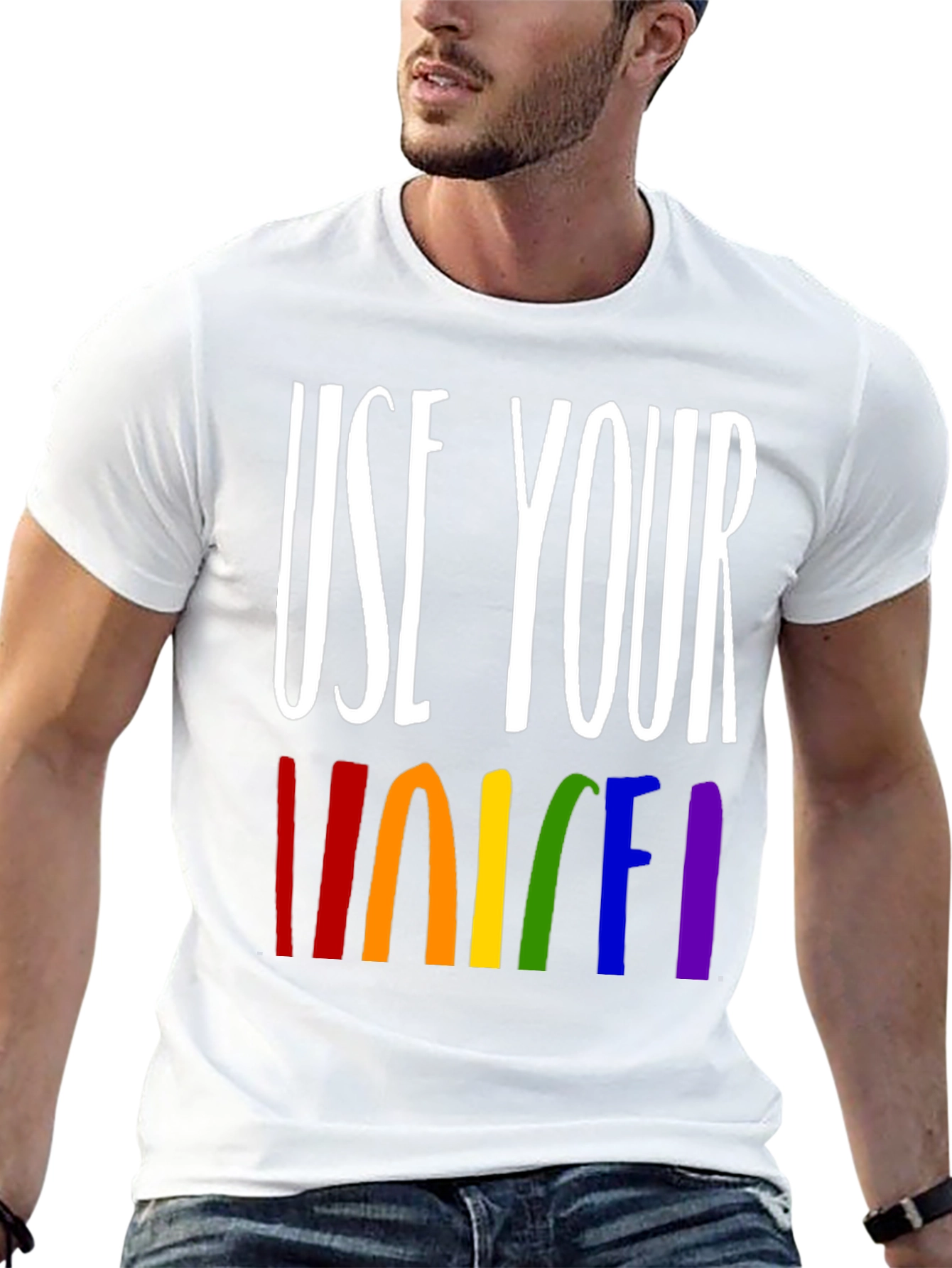 Use Your Voice Rainbow Pride T-Shirt