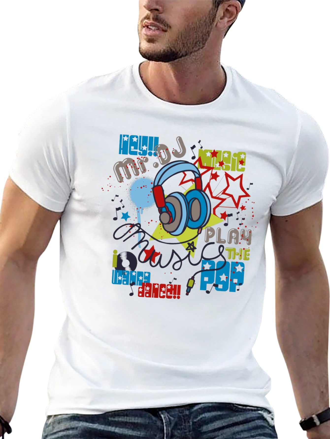 DJ Music Graphic Print T-Shirt