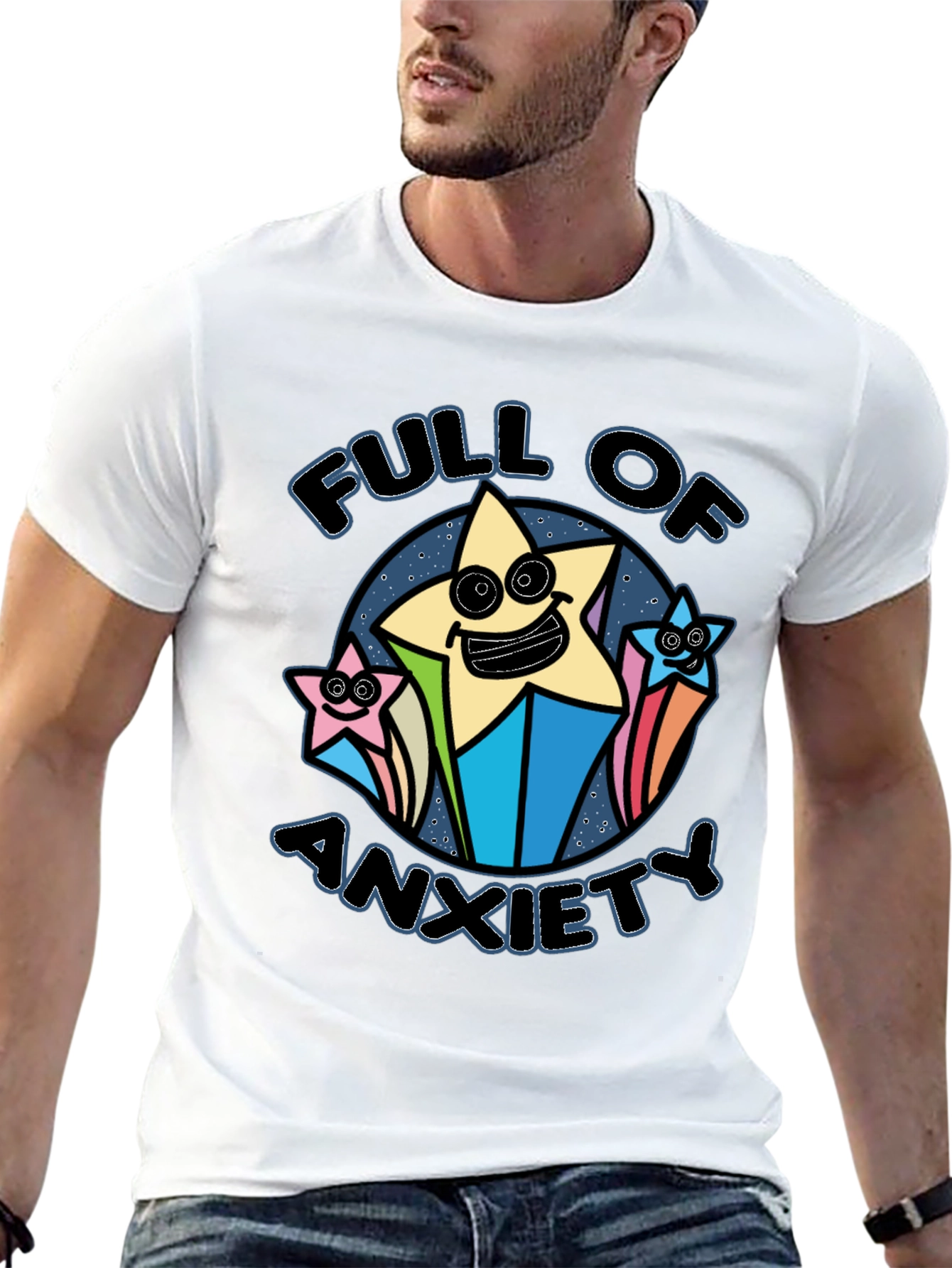 Full of Anxiety Graphic T-Shirt - Black