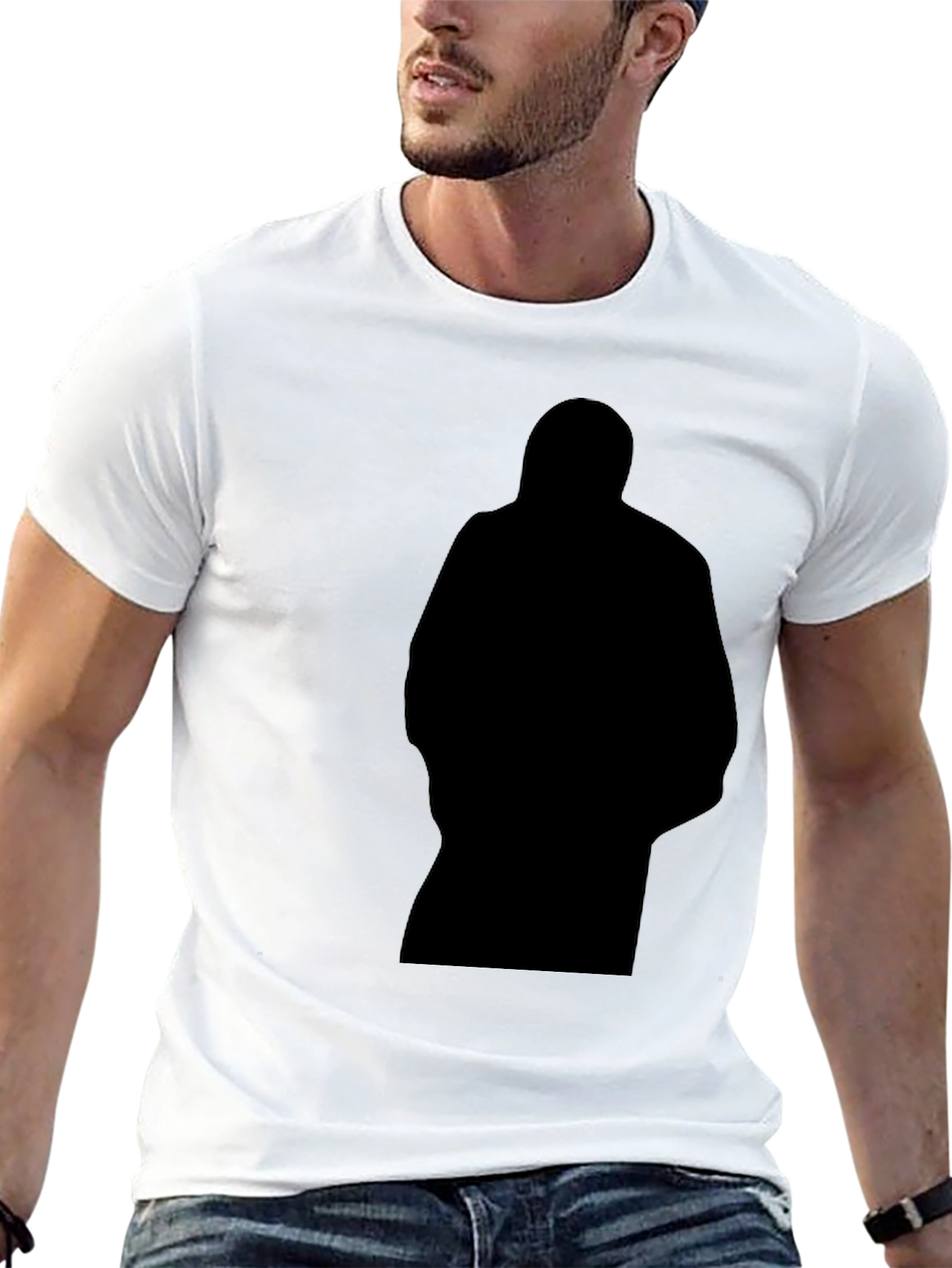 Mens Black Graphic T-Shirt - Silhouette Design