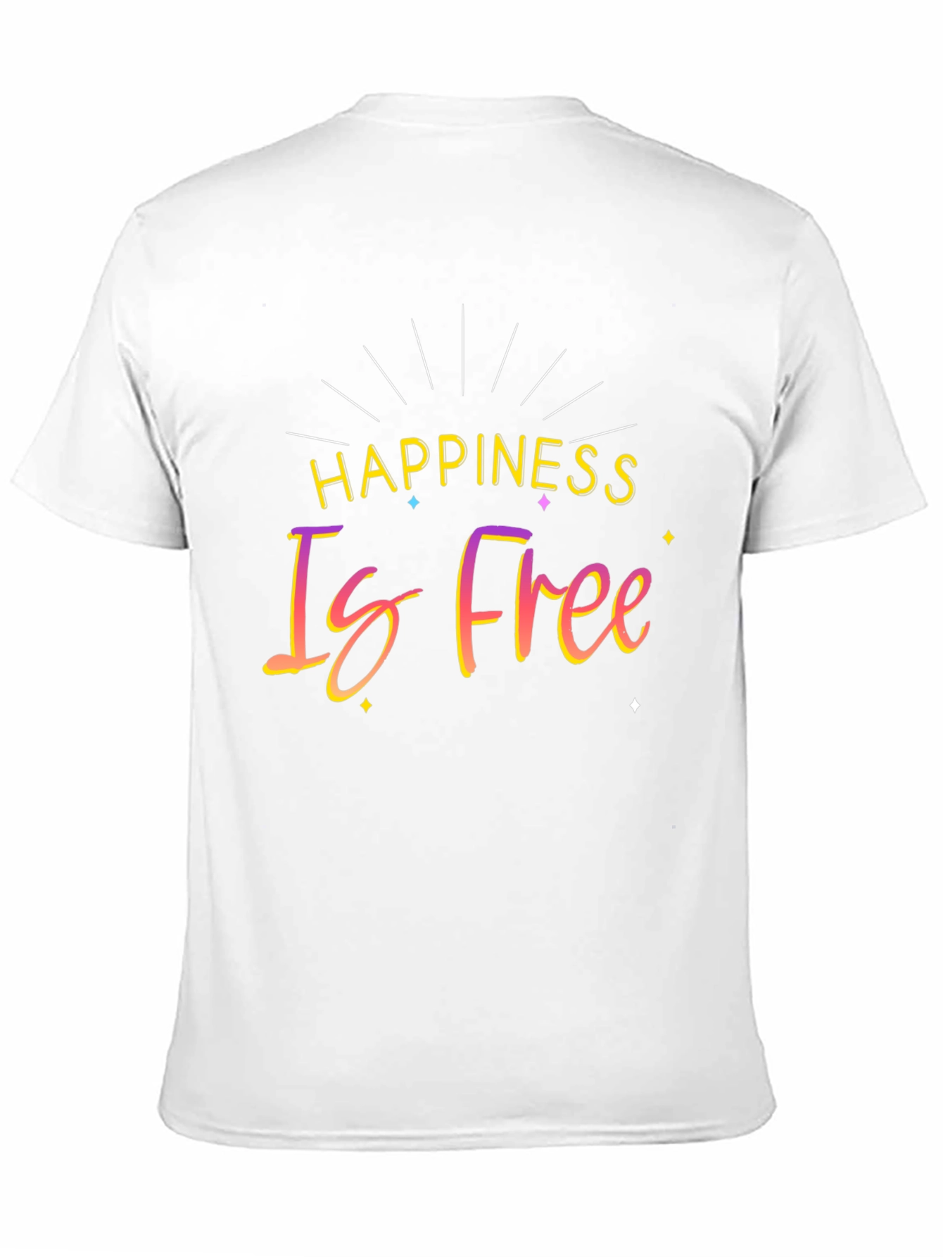 Happiness Is Free Black Graphic T-Shirt