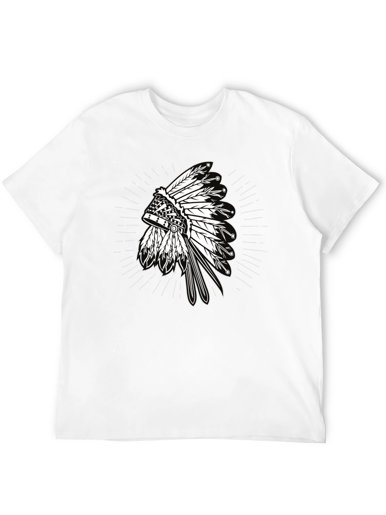Native American Headdress Graphic Black T-Shirt