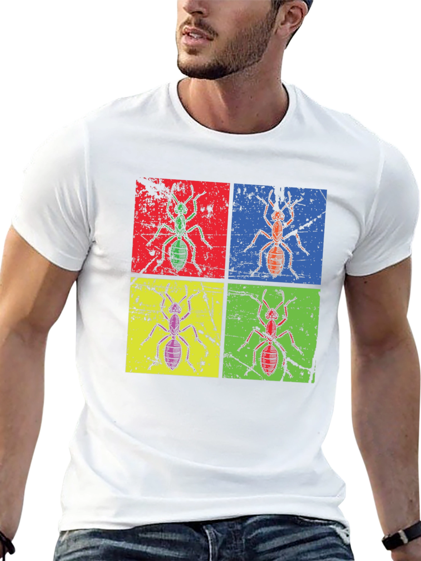 Ant Pop Art Graphic Tee - Quirky Insect T-Shirt