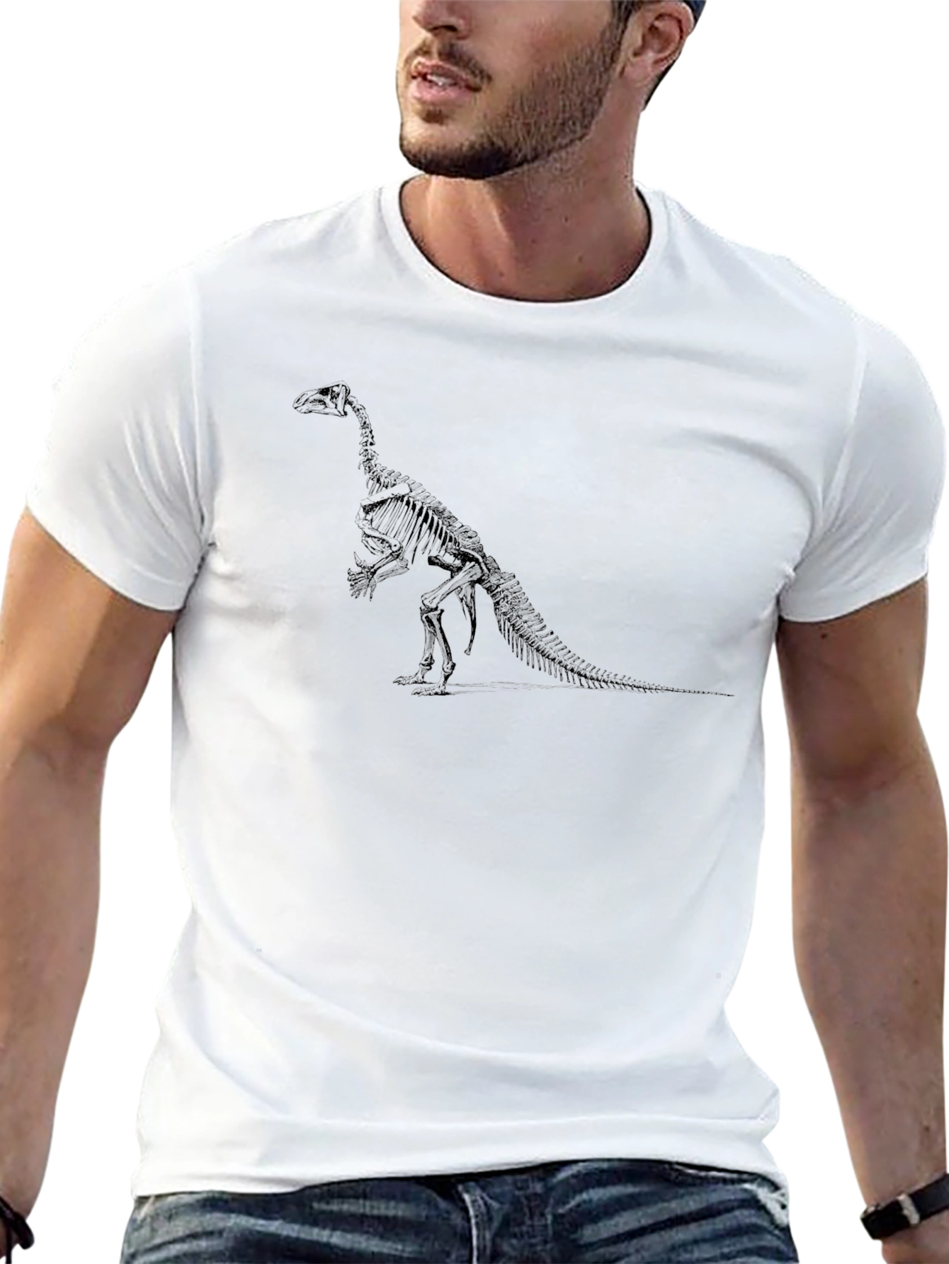 Dinosaur Skeleton Graphic Black T-Shirt