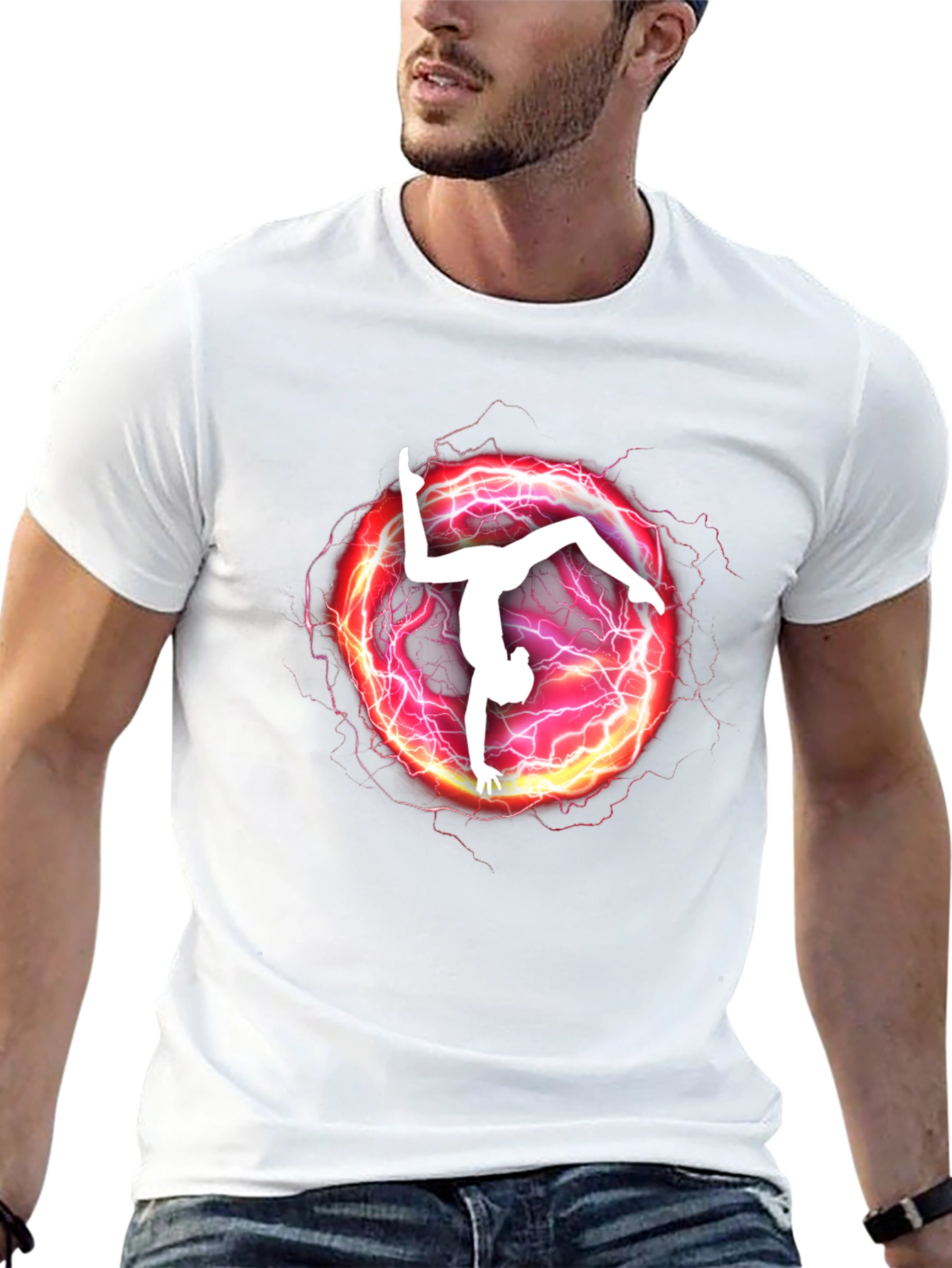 Gymnast Lightning Graphic T-Shirt - Athletic Style