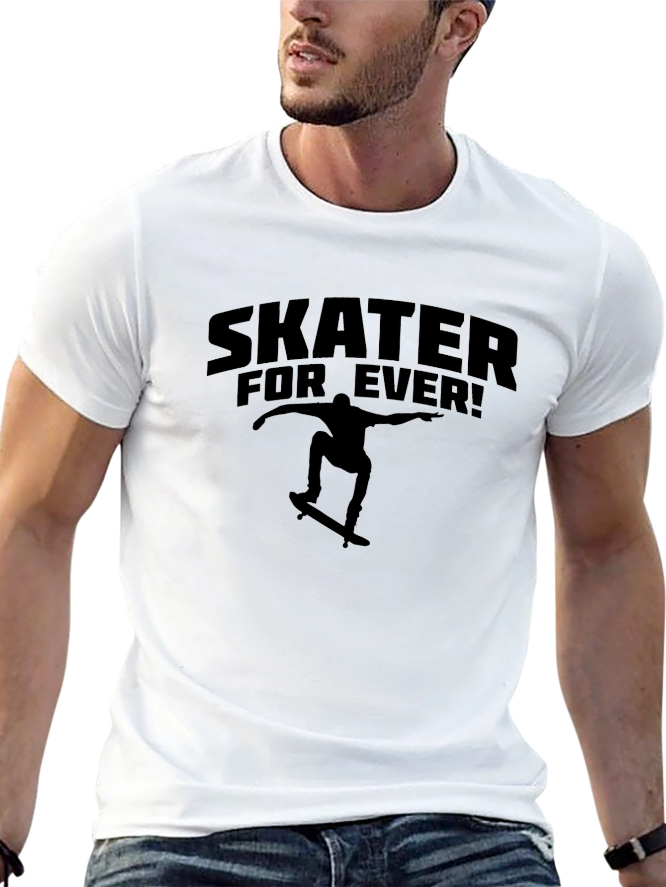Skater Forever Graphic Tee - Cool Skateboarder Design