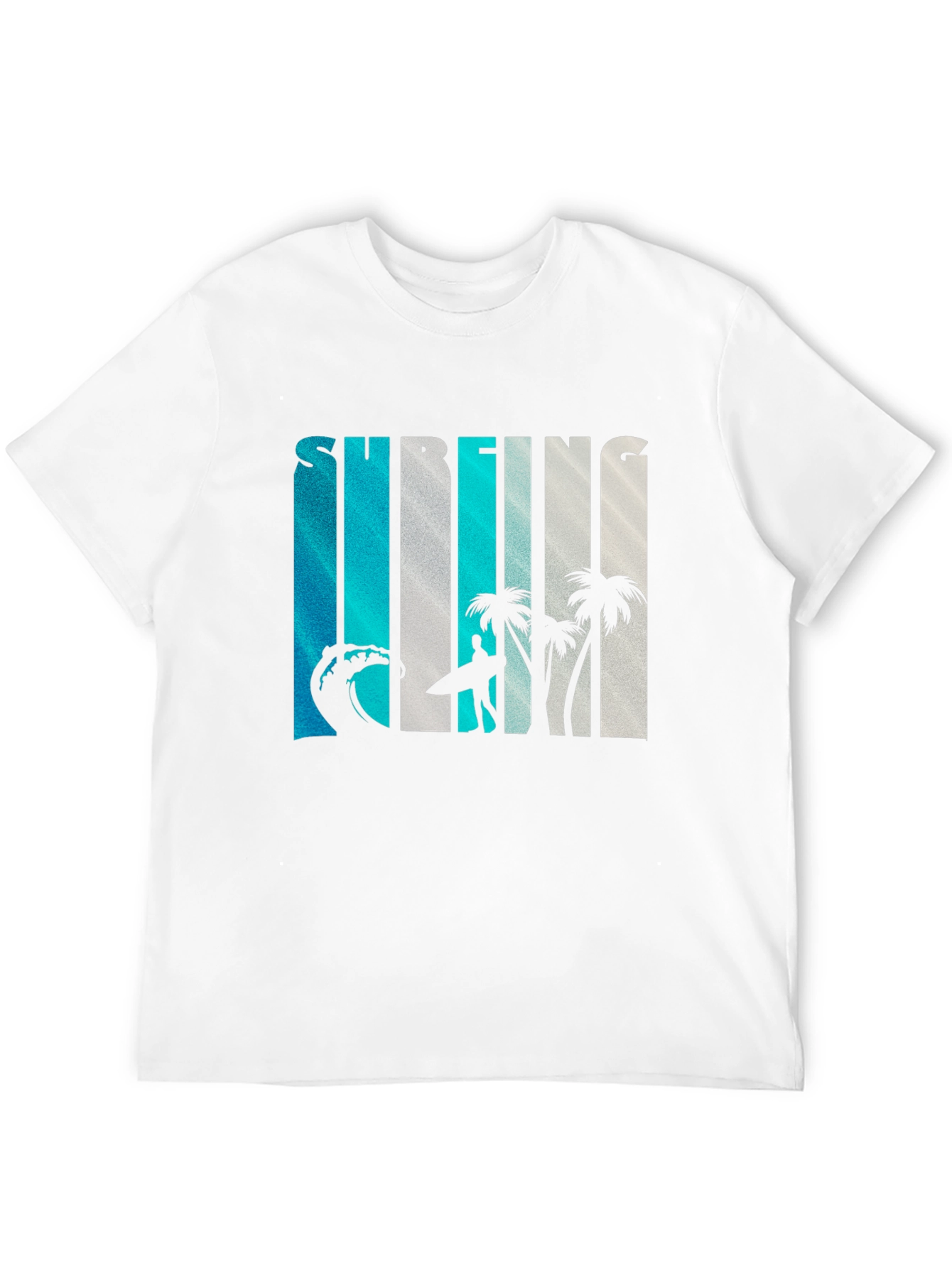 Surfing Graphic Print Crew Neck T-Shirt