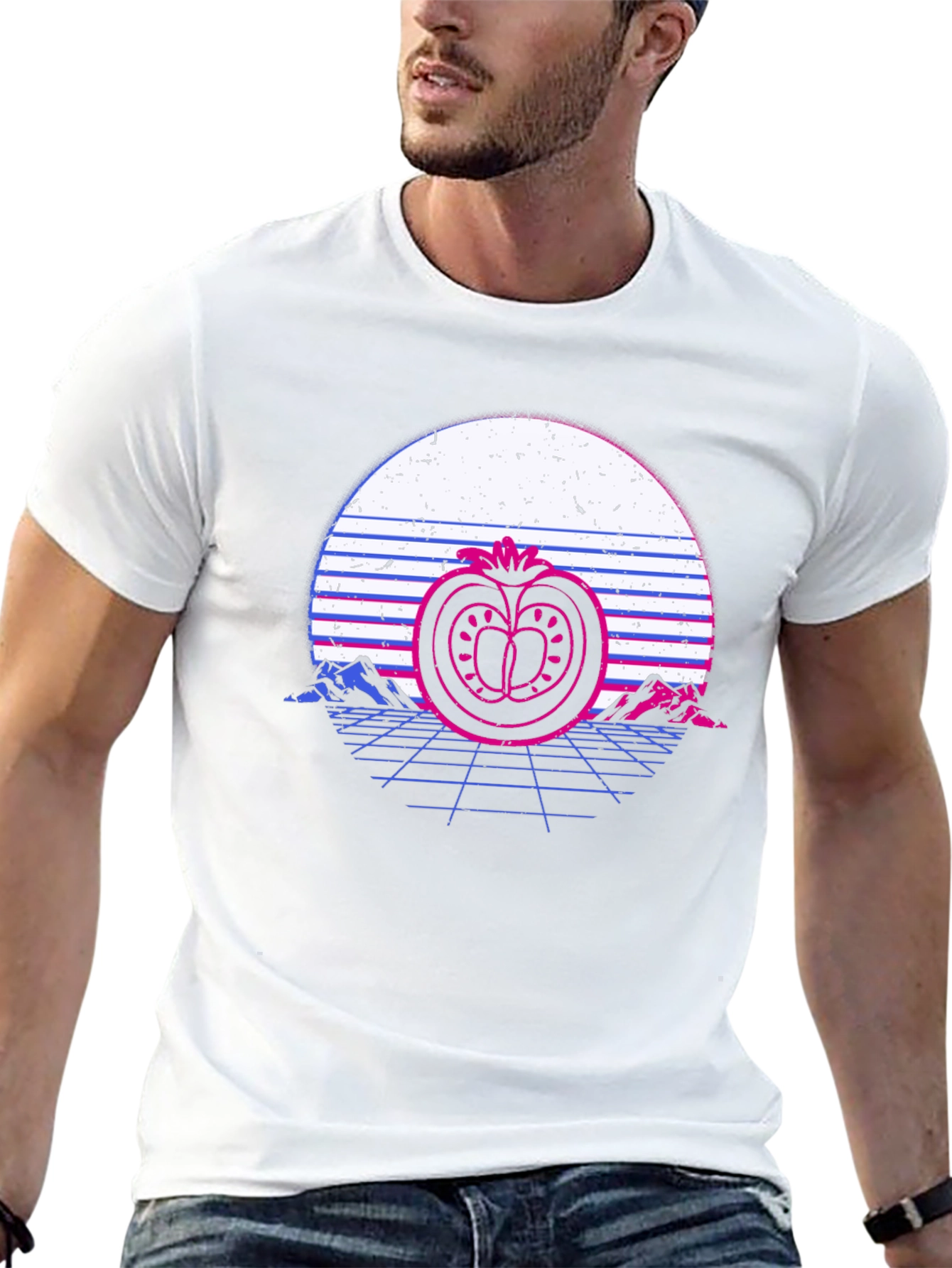 Retro Tomato Sunset T-Shirt - Stylish Graphic Tee