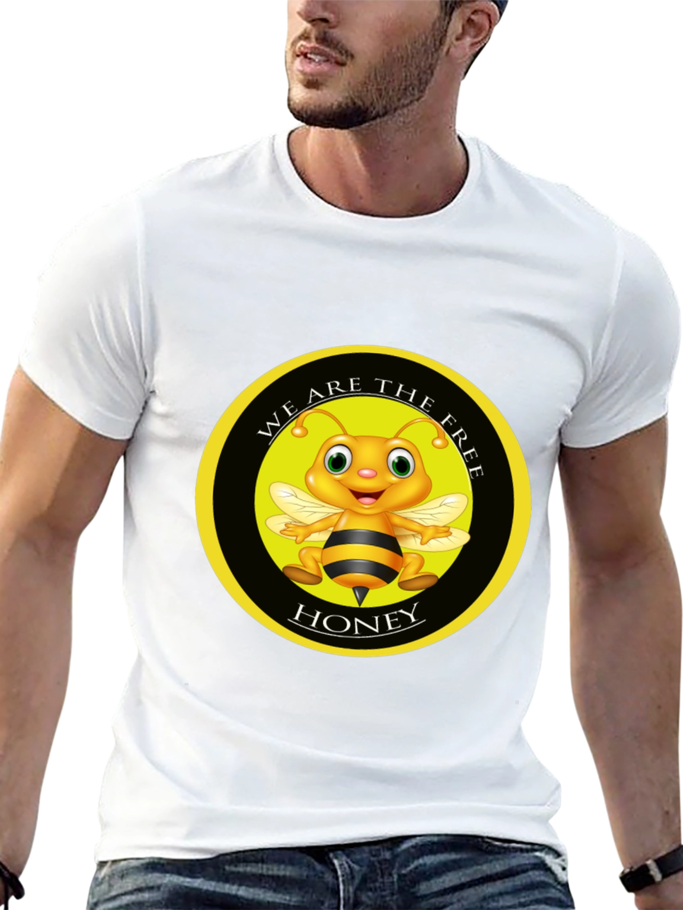 We Are The Free Honey Bee Graphic Black T-Shirt