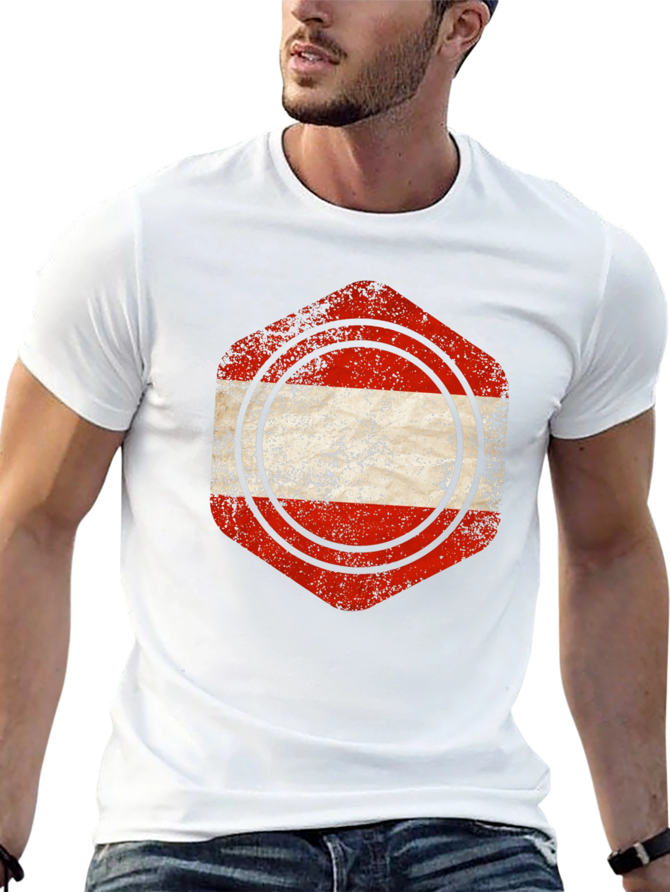 Austria Flag Distressed Graphic Tee