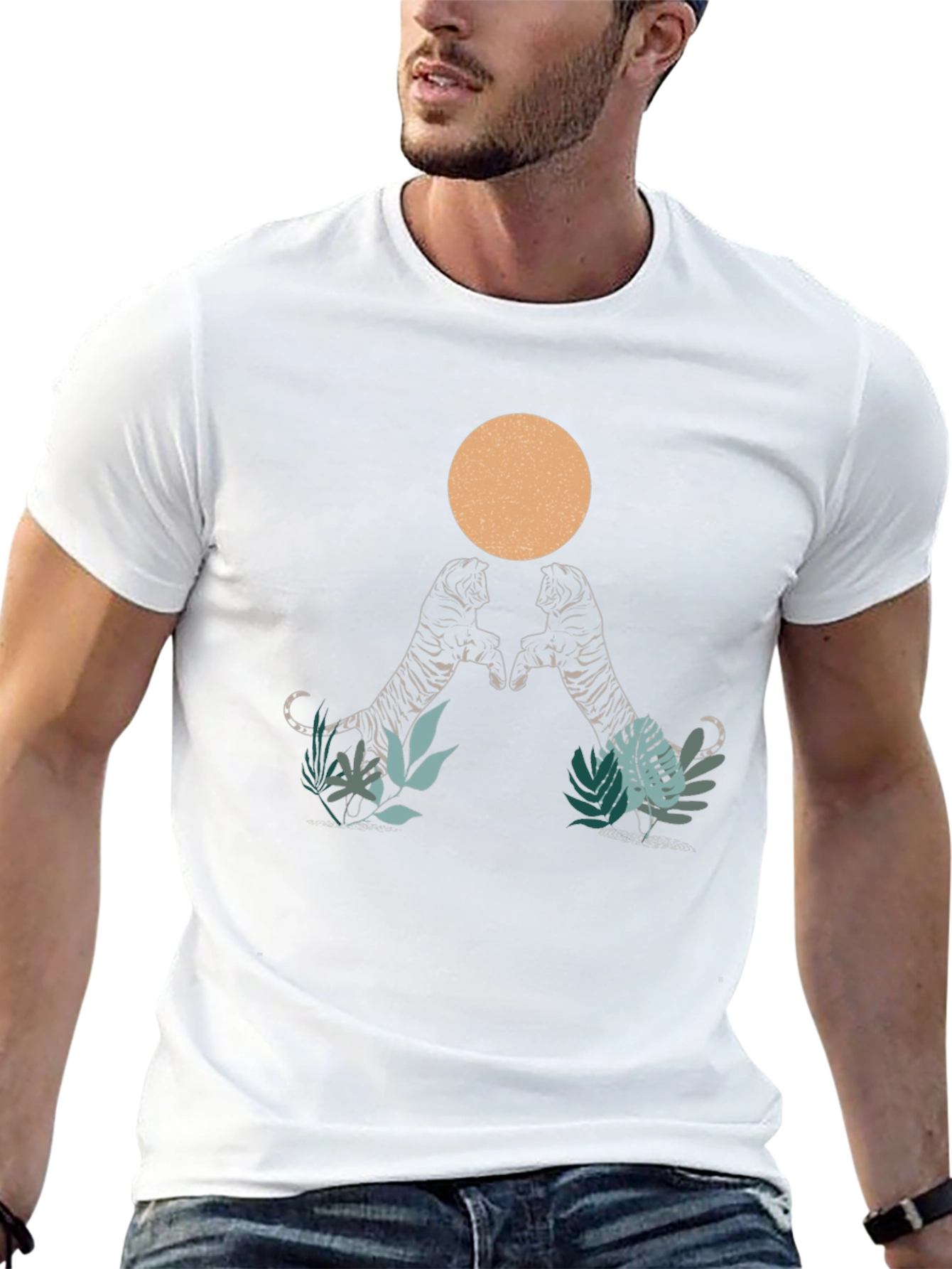 Tiger Graphic Tee - Mens Black Crew Neck T-Shirt