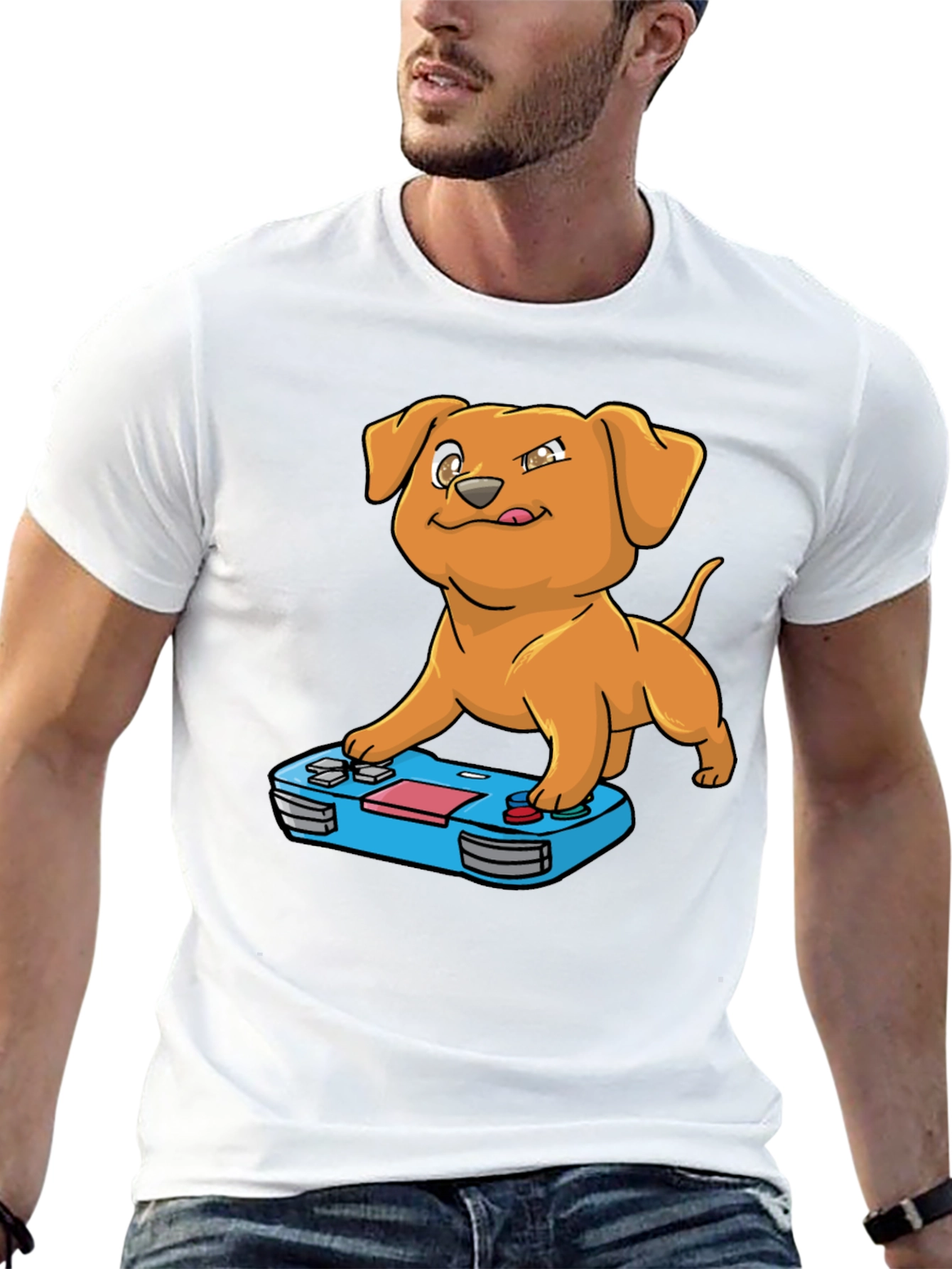 Gamer Dog T-Shirt - Black Cotton Tee