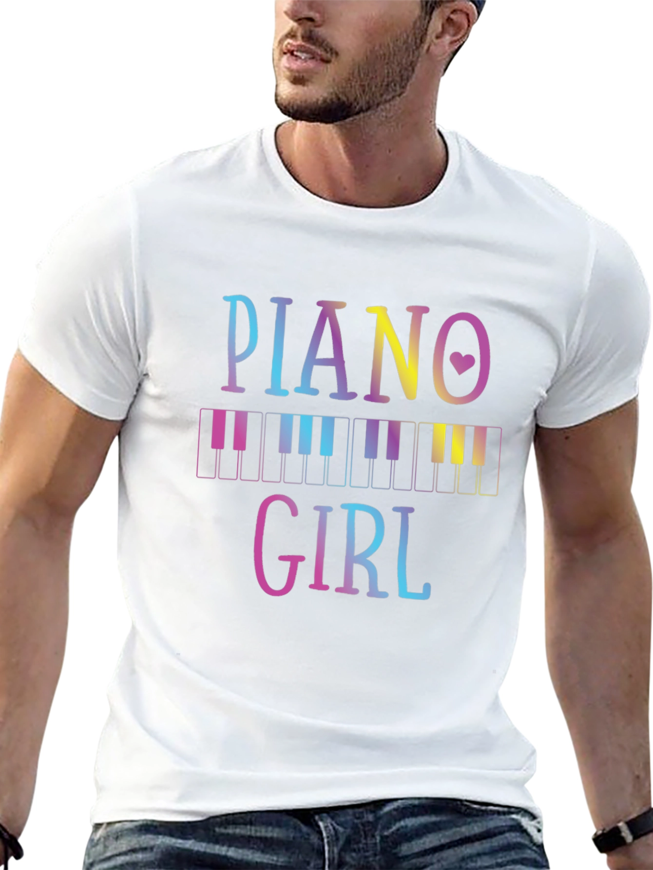 Piano Girl Graphic Tee - Music Lover T-Shirt