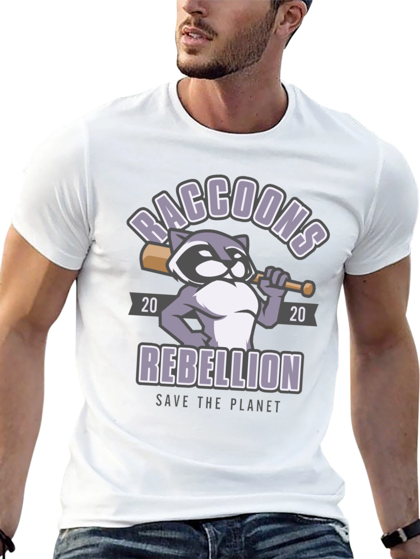 Raccoon Rebellion Graphic T-Shirt - Save the Planet