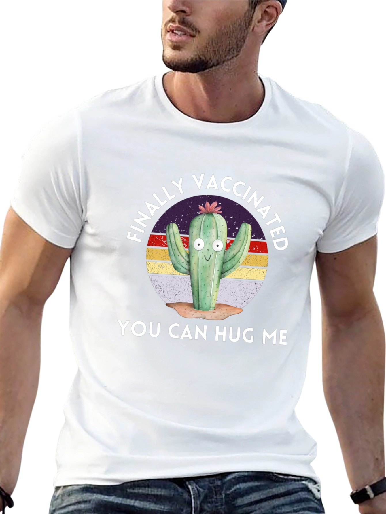 Vaccinated Cactus T-Shirt - You Can Hug Me!