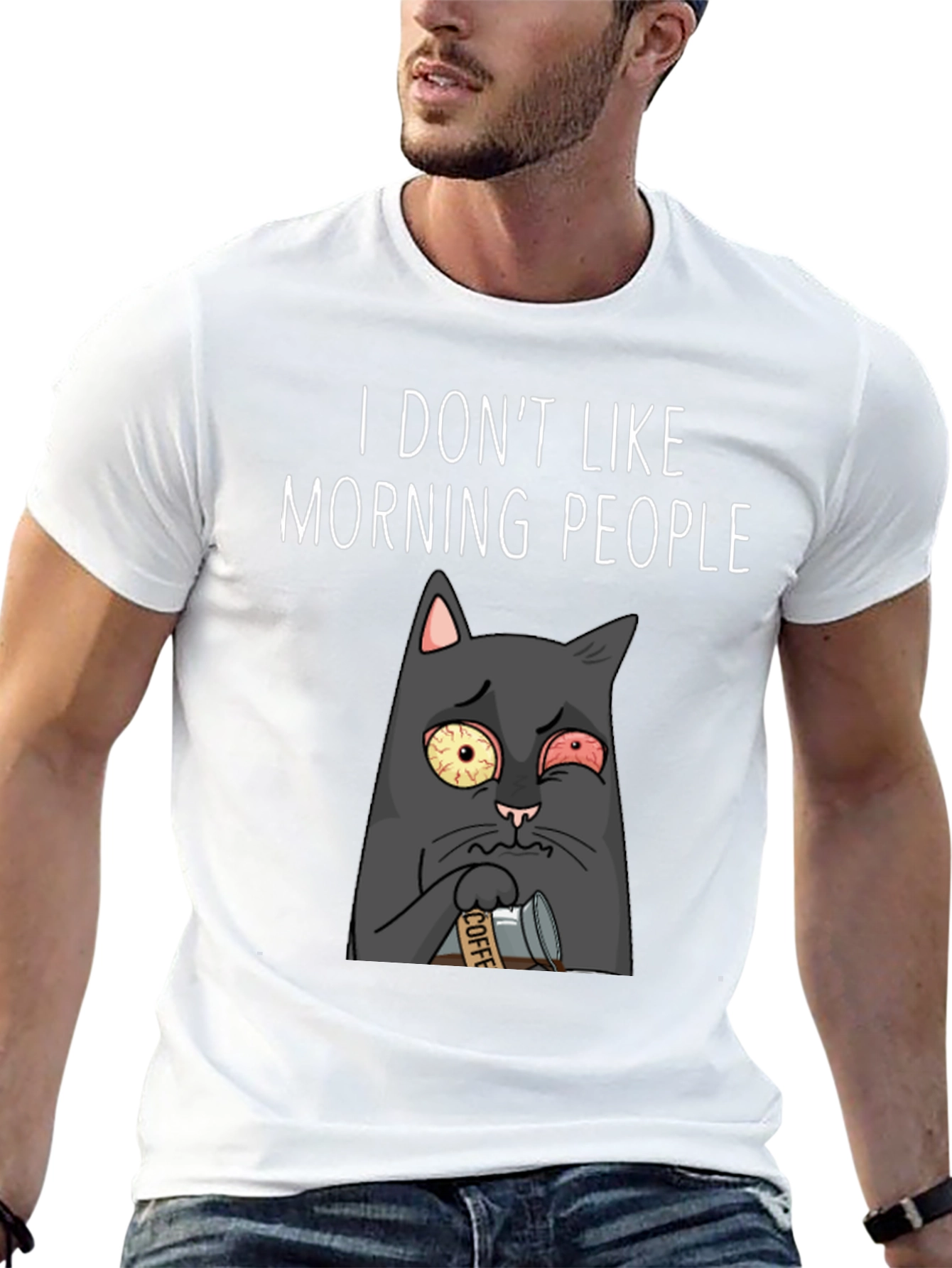 I Dont Like Morning People Black T-Shirt