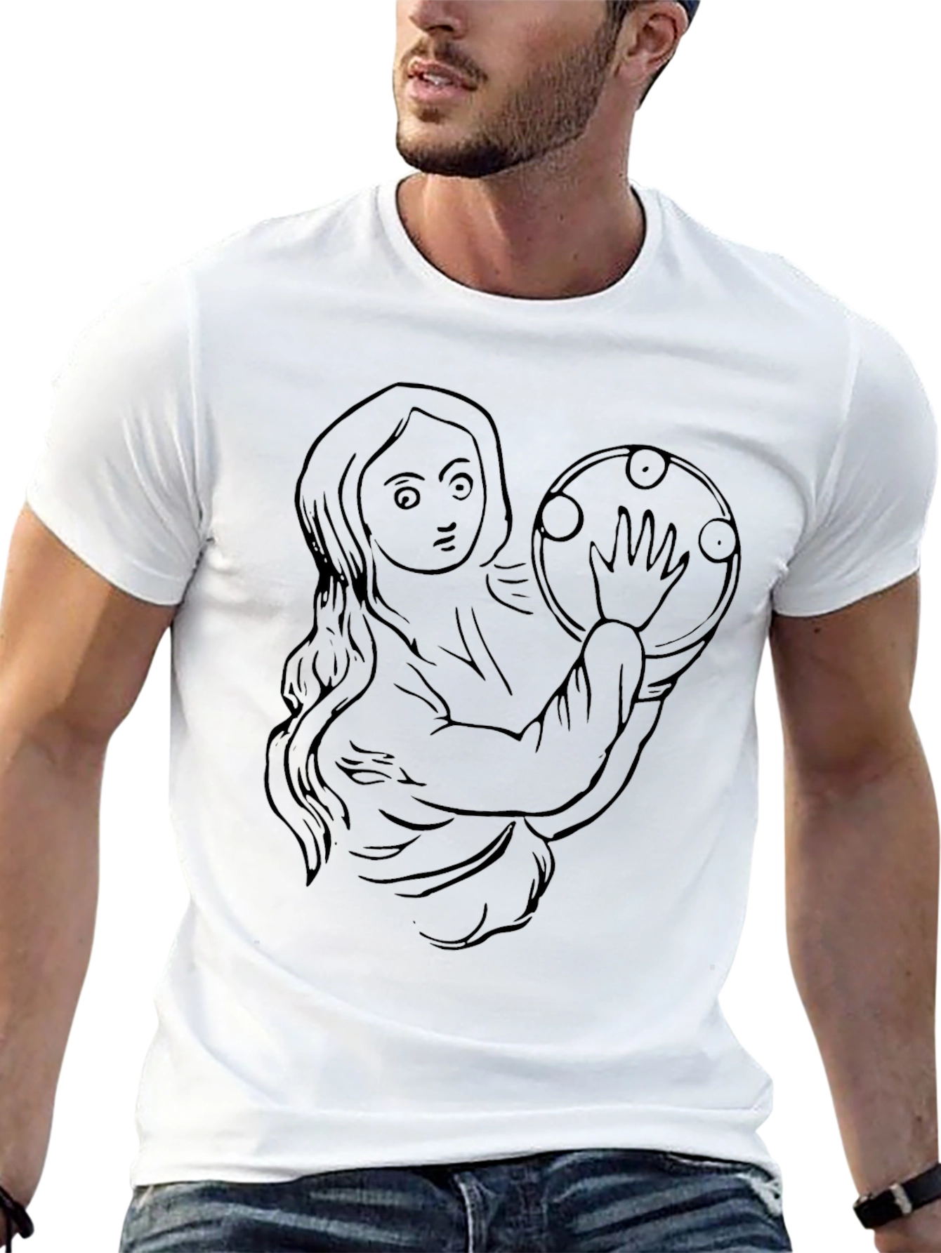 Mystic Maiden Graphic Tee - Black Cotton Shirt