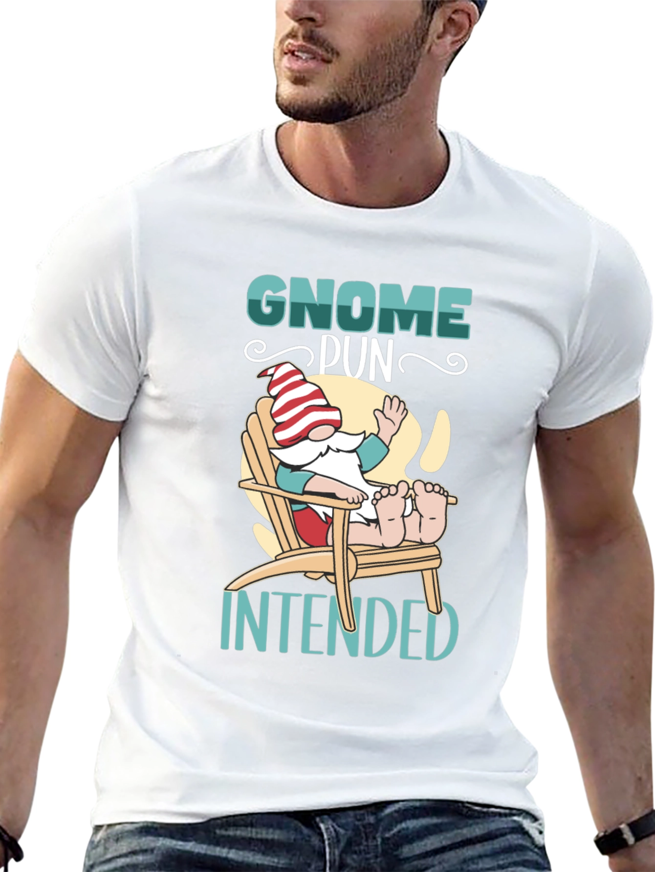 Gnome Pun Intended Black T-Shirt