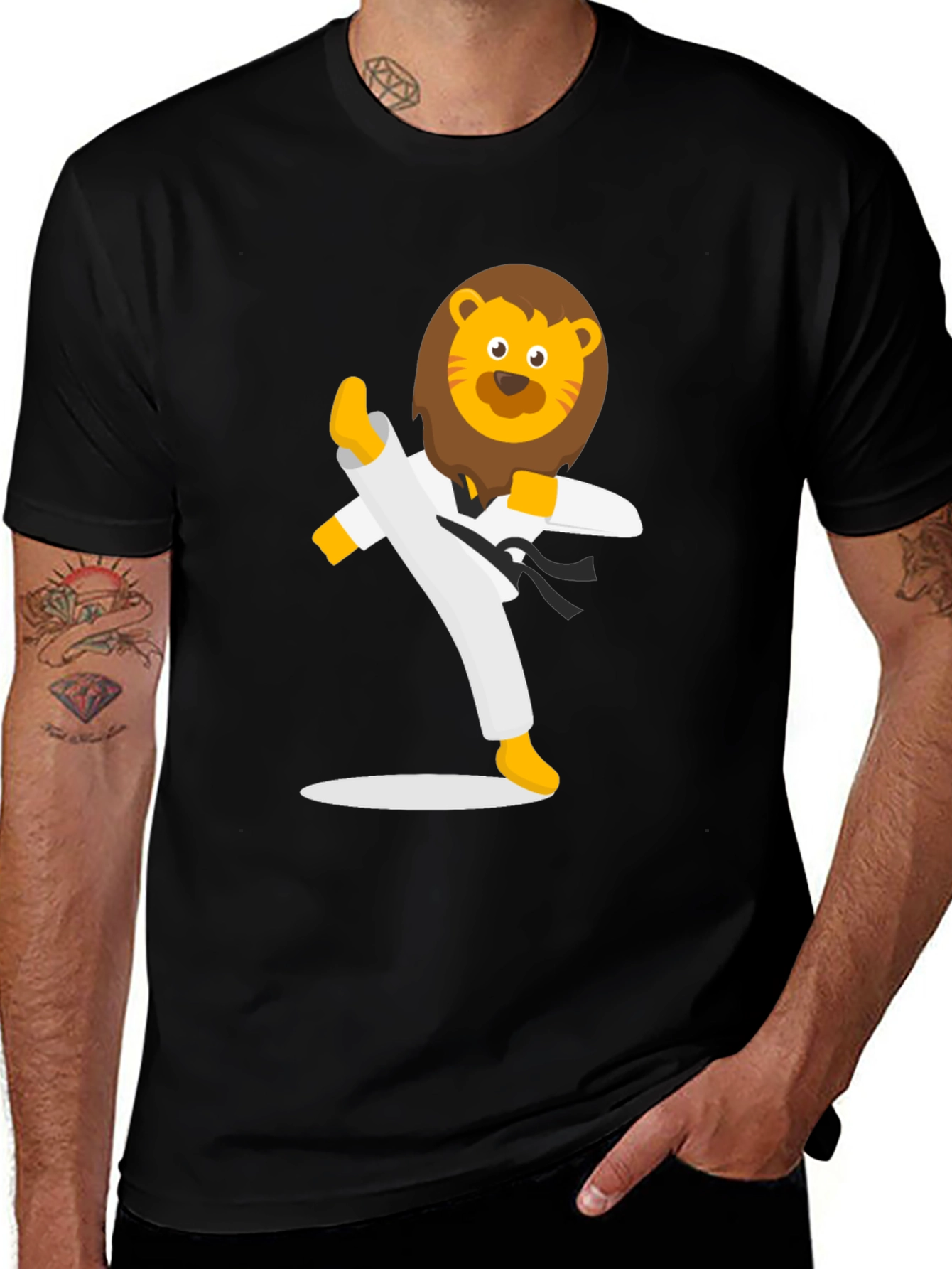 Lion Karate T-Shirt - Cool Martial Arts Animal Tee