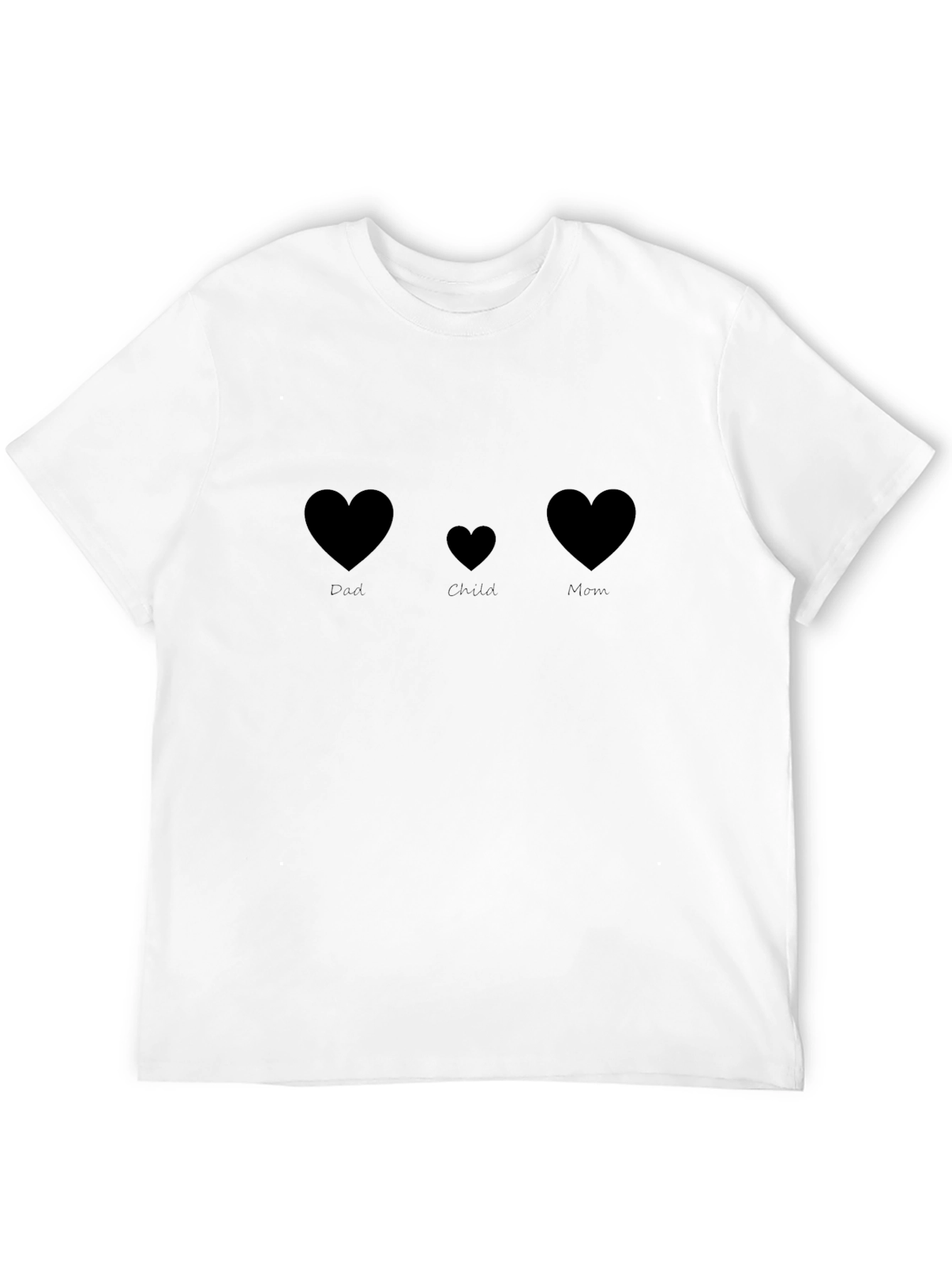 Family Love T-Shirt: Dad Child Mom Hearts