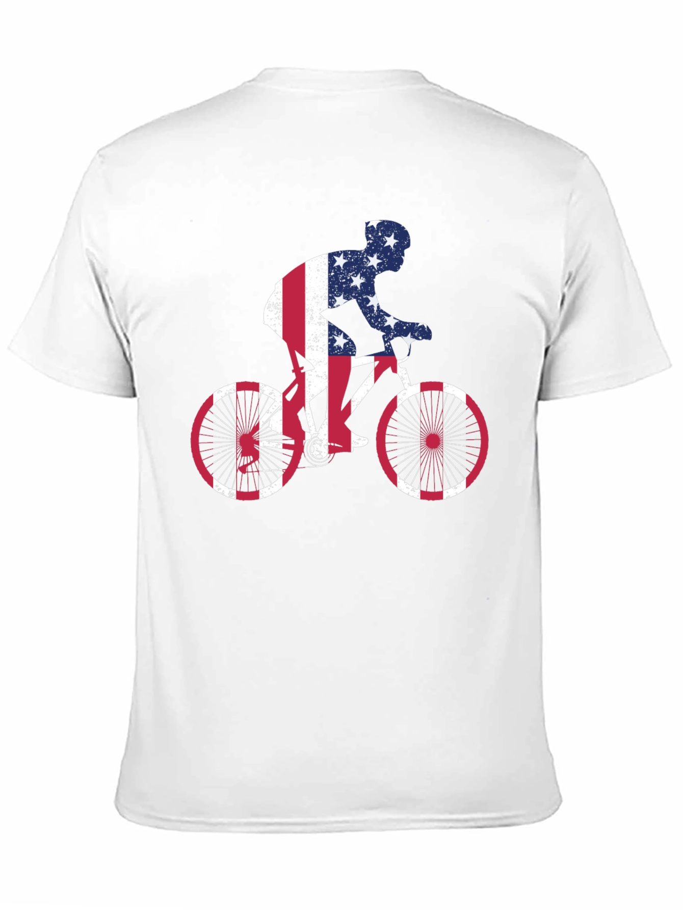 American Flag Cyclist Black T-Shirt