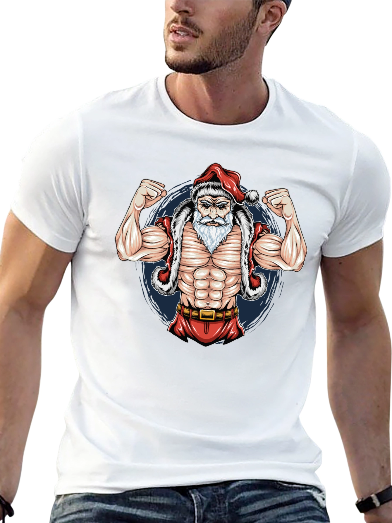 Muscle Santa Graphic Tee