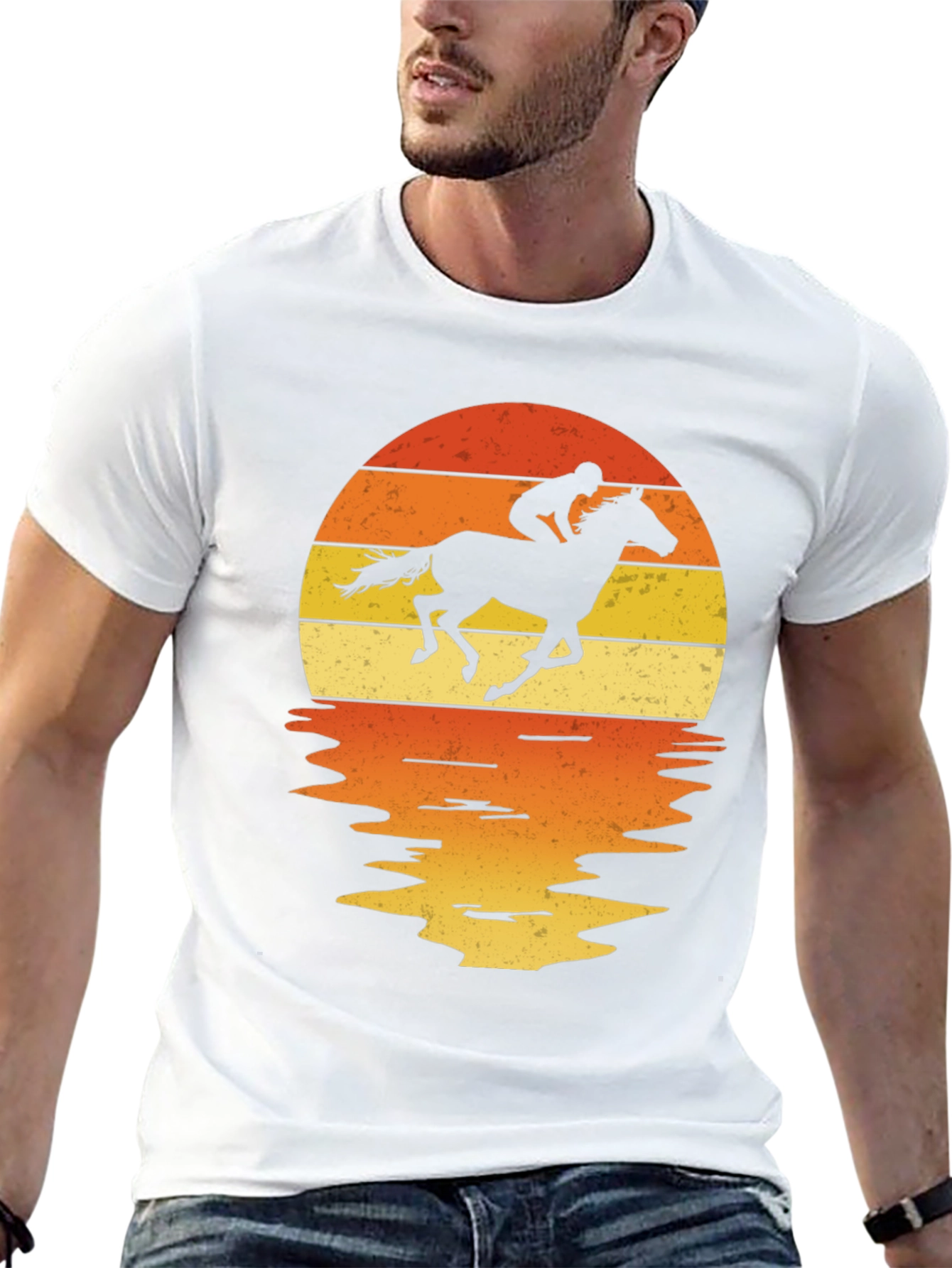 Horse Rider Sunset Graphic Tee