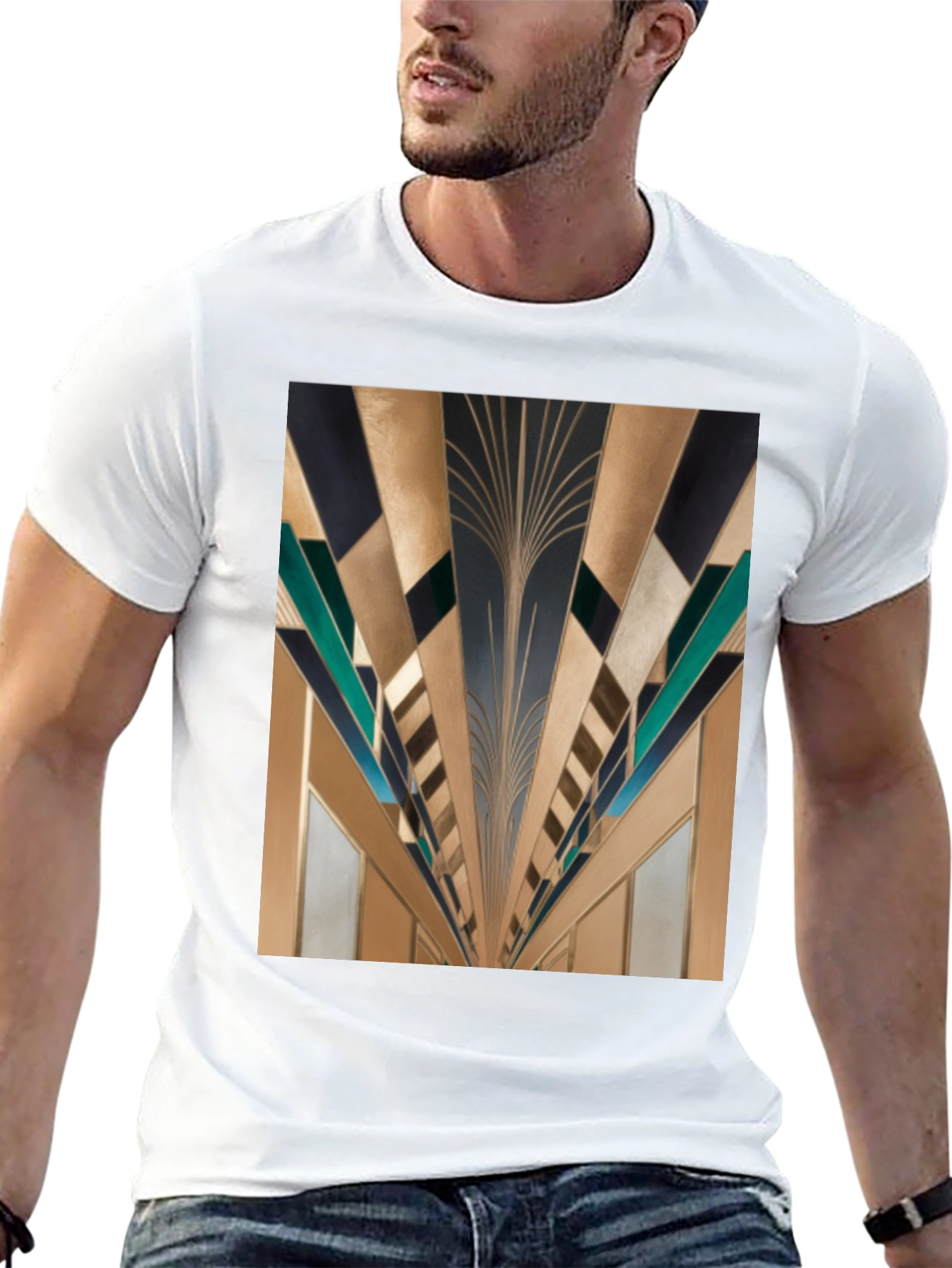 Geometric Art Deco Style Graphic Tee