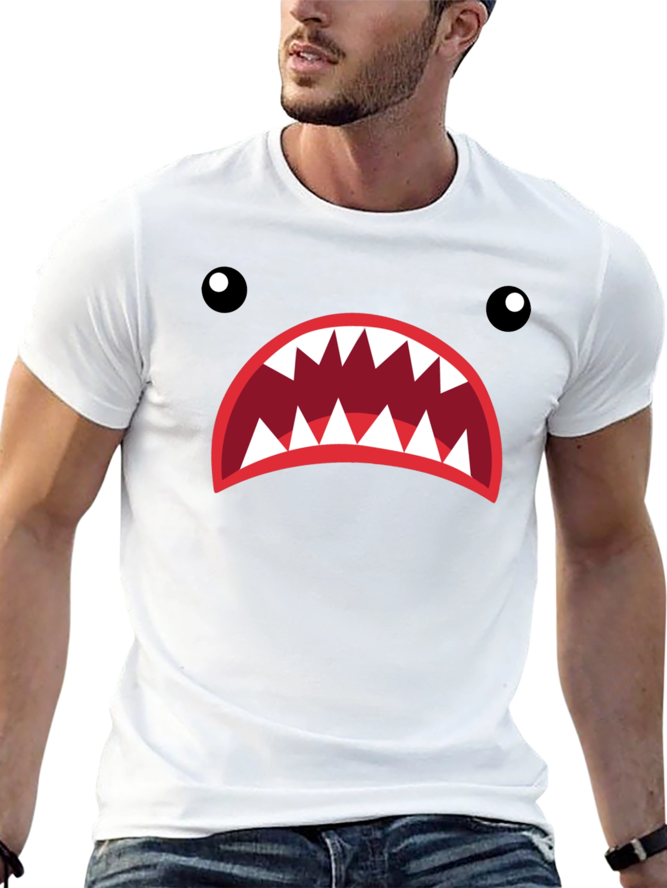 Monster Mouth Graphic Tee - Unique Design Casual Style