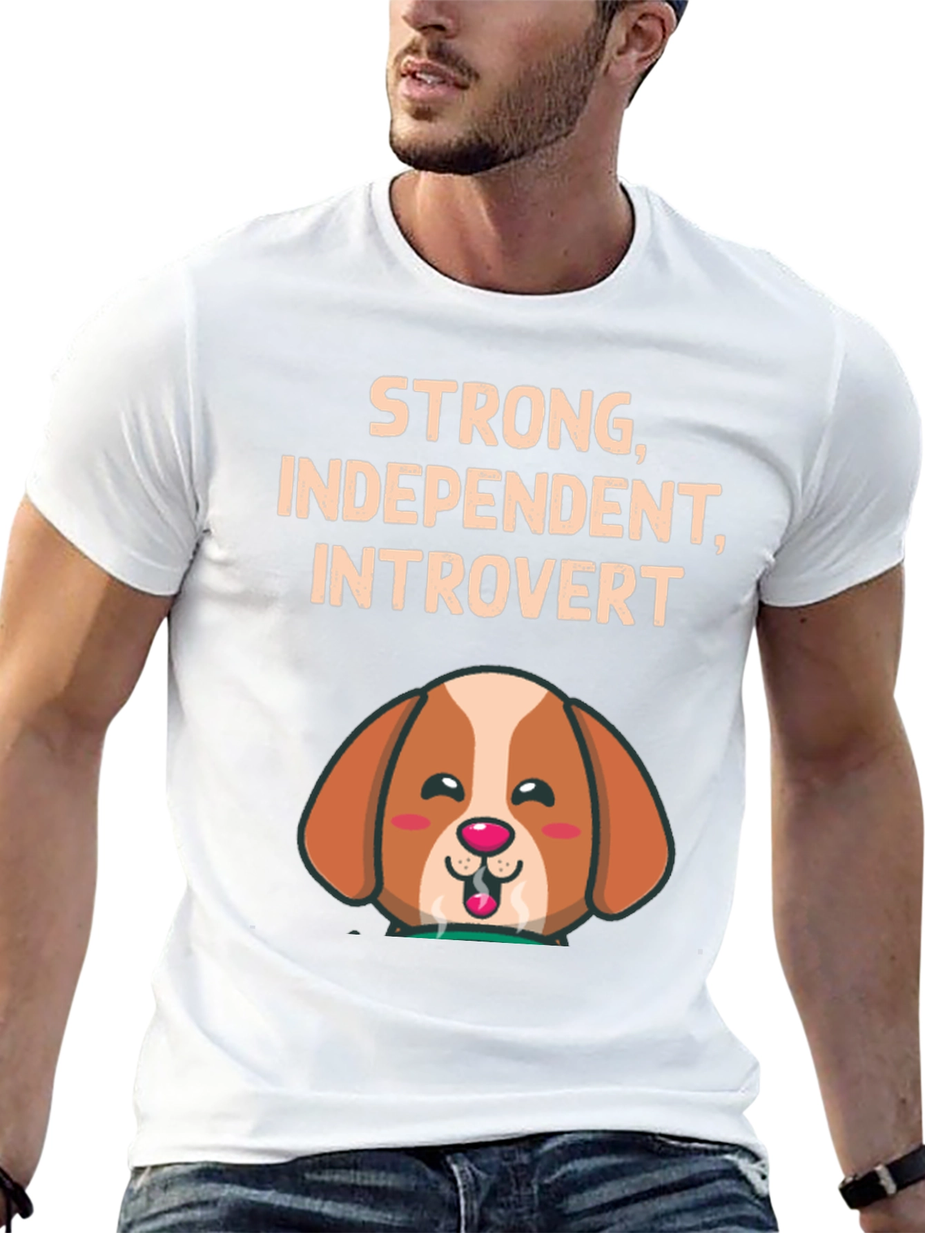 Strong Introvert Dog Graphic Tee