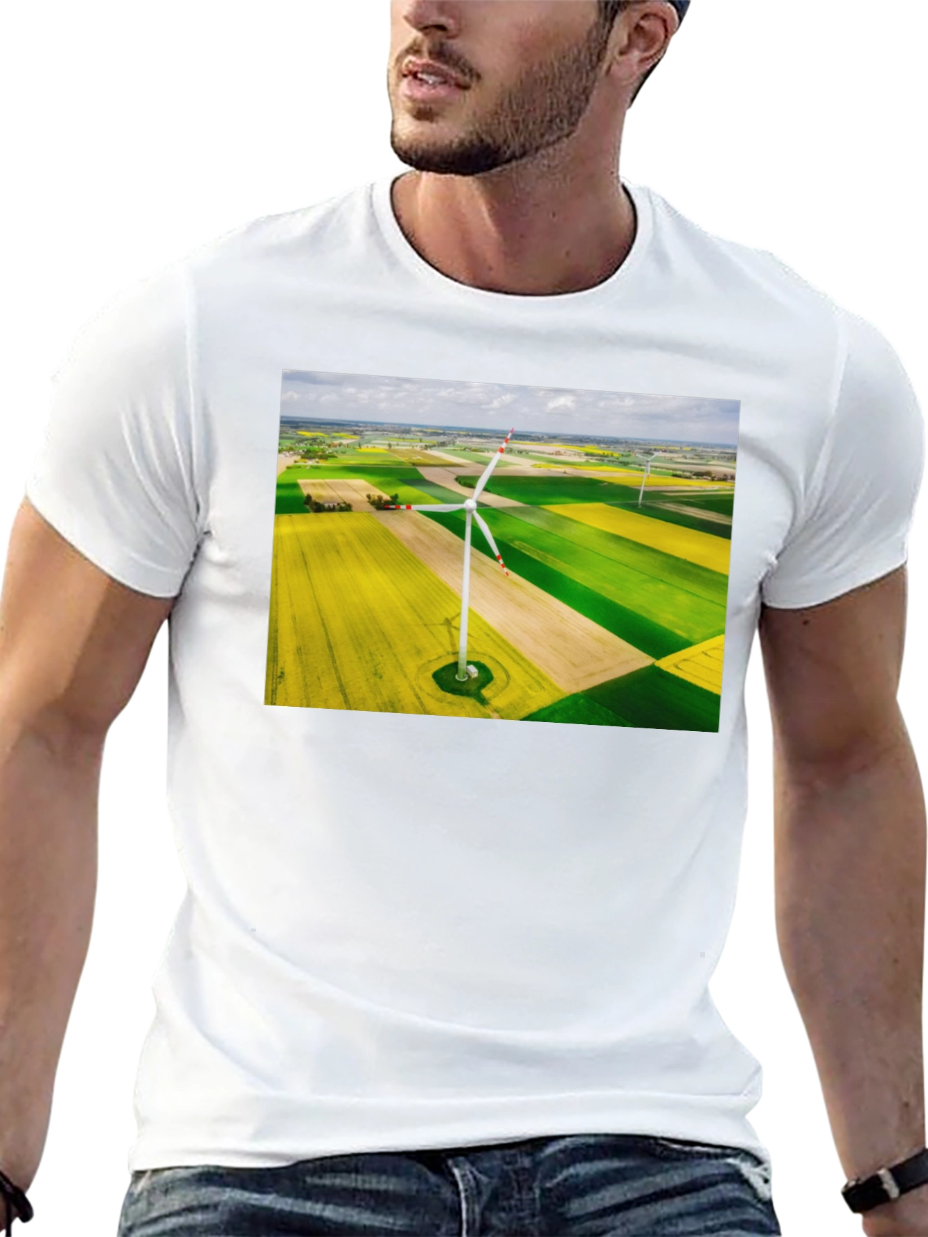 Wind Turbine Field Graphic Tee - Black