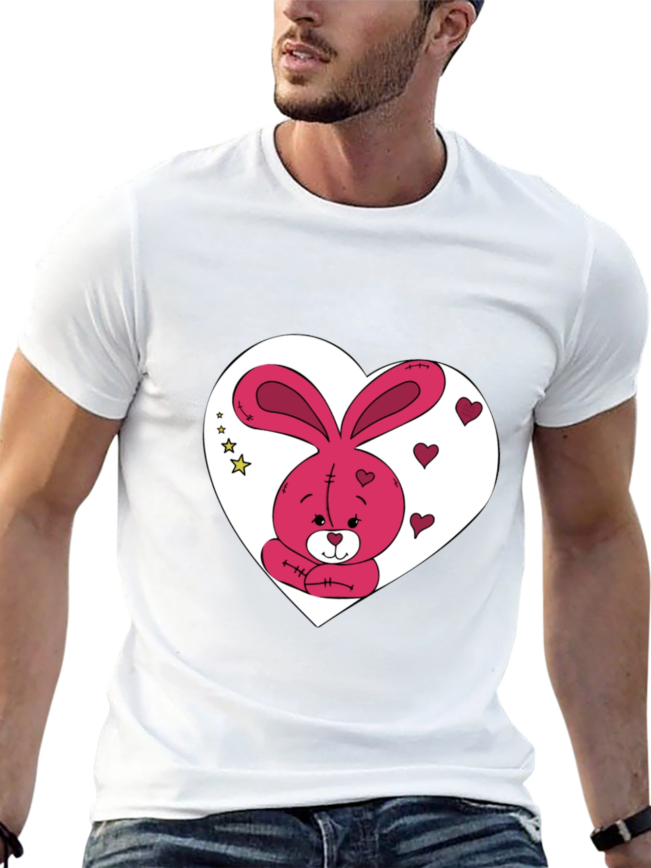 Bunny Heart Graphic Tee - Valentines Day Gift