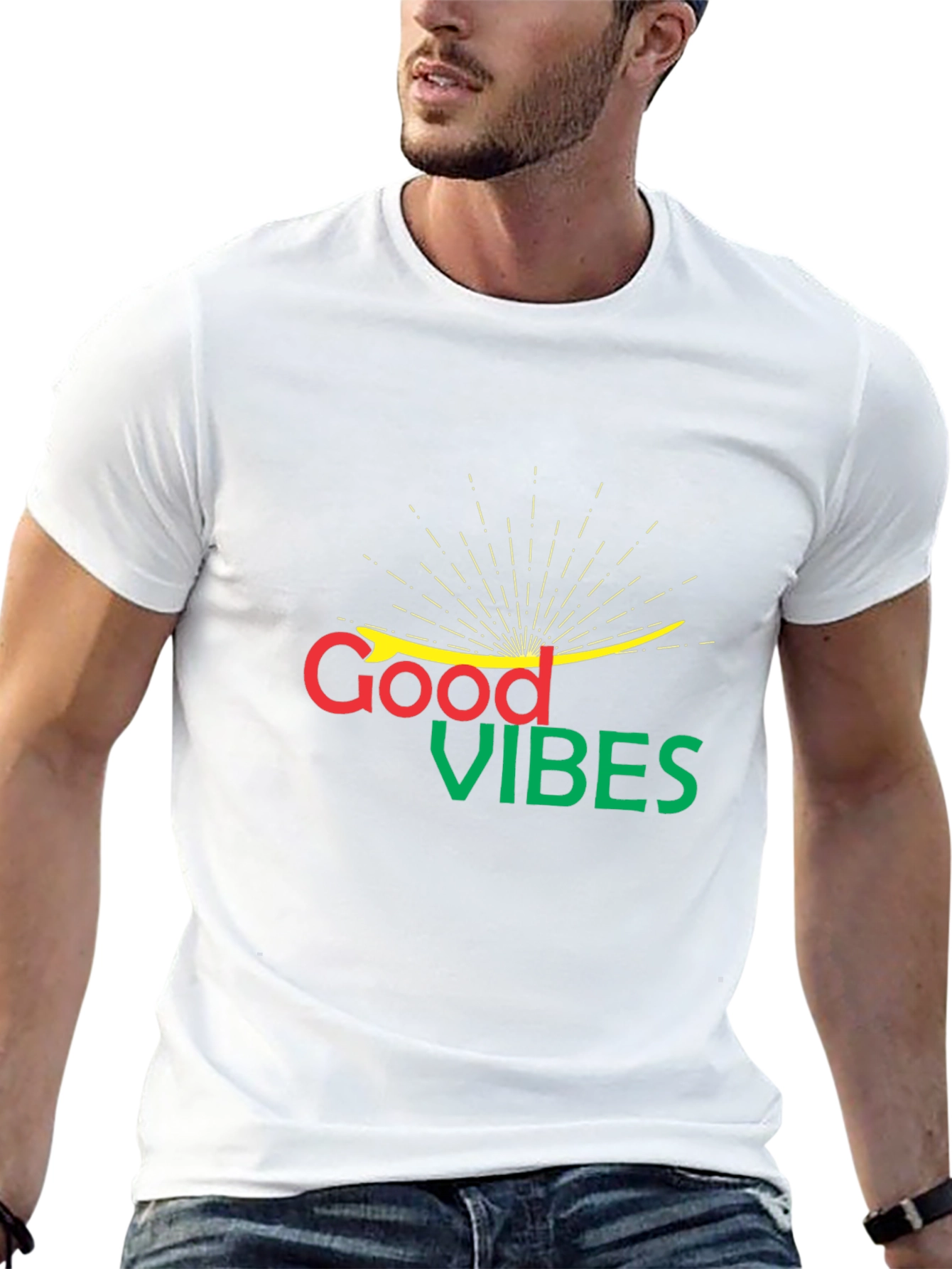 Good Vibes Graphic Black T-Shirt