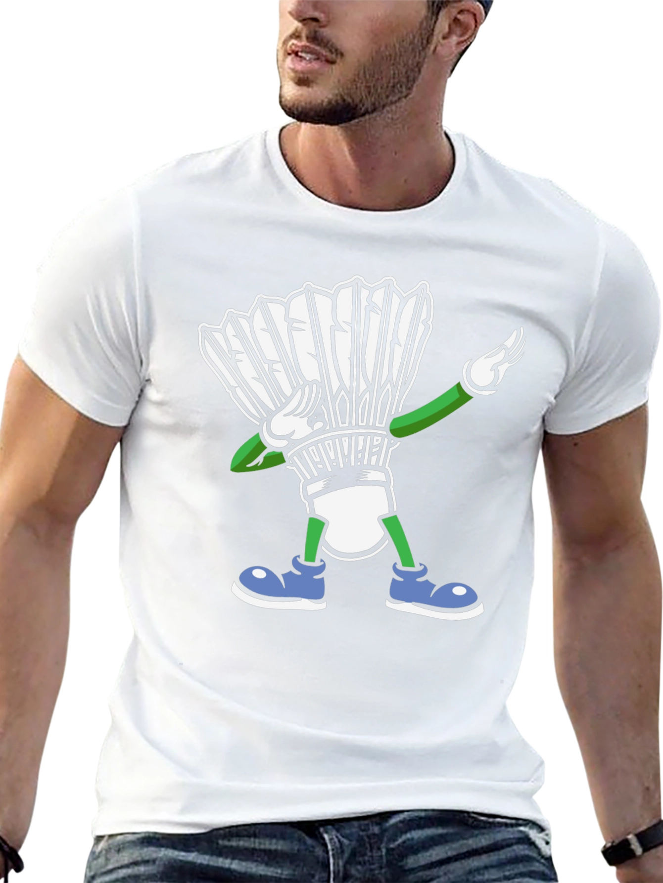 Dabbing Shuttlecock T-Shirt Badminton