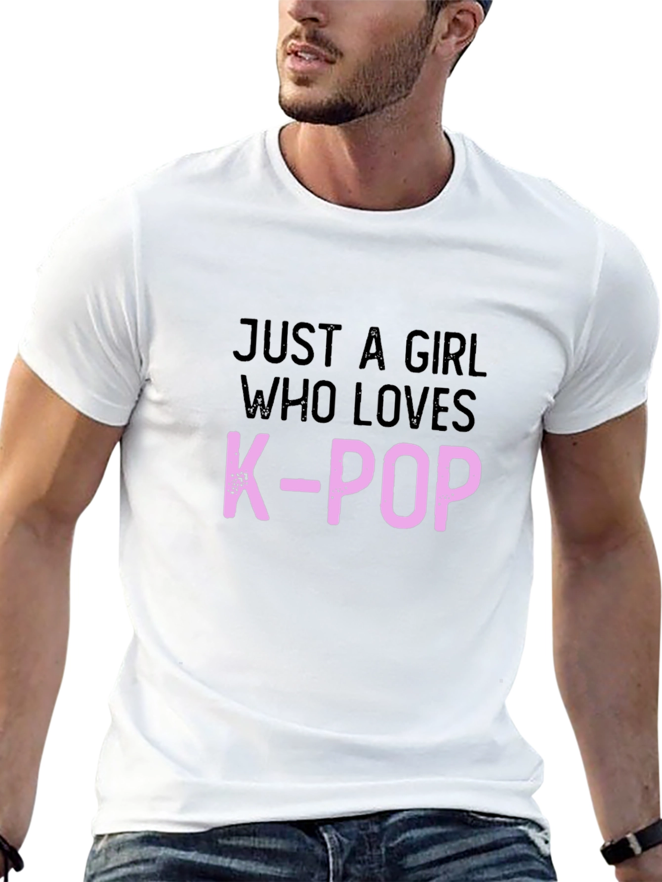 Just A Girl Who Loves K-Pop Black T-Shirt