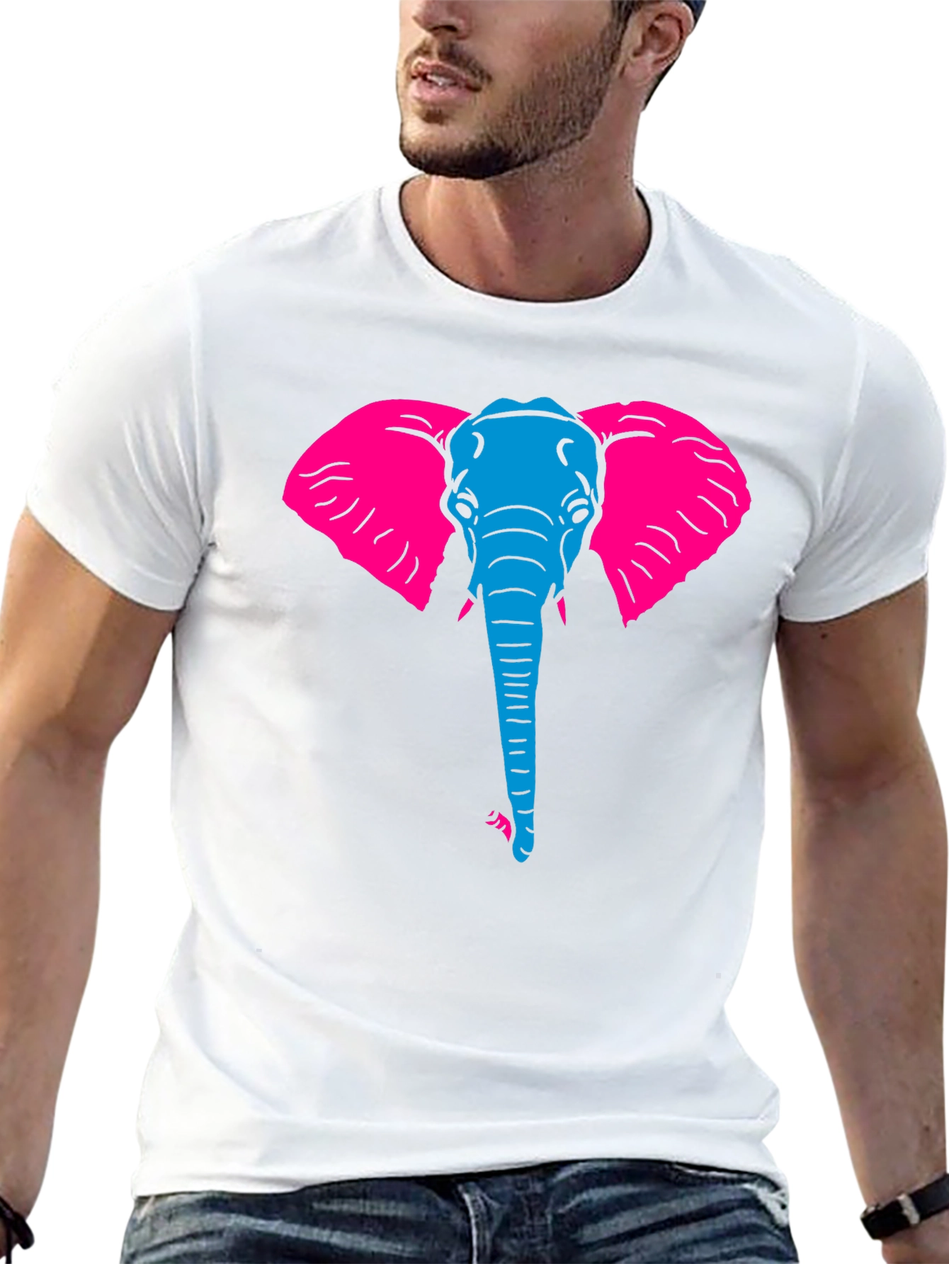Cool Elephant Graphic Black T-Shirt