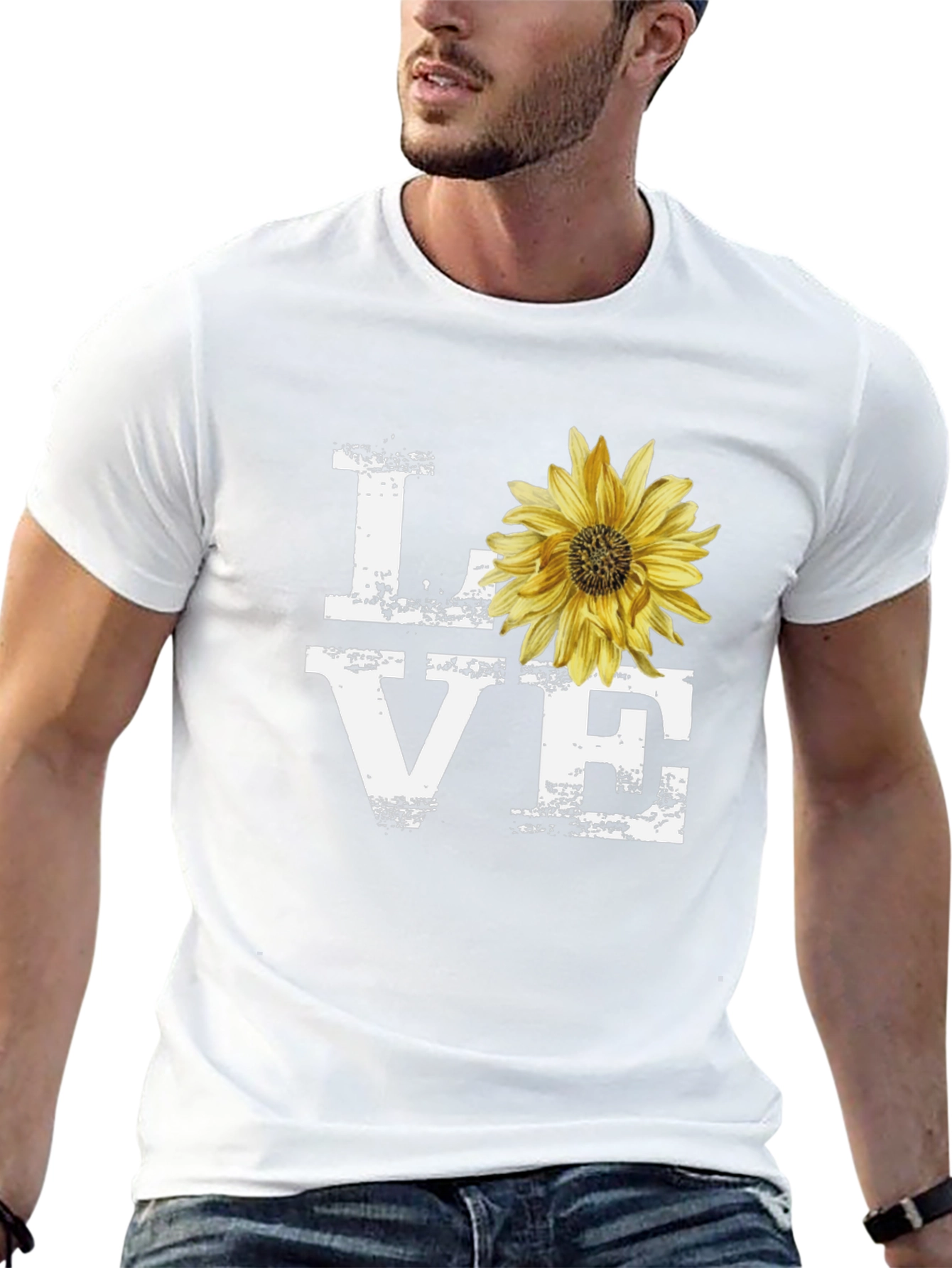 Love Sunflower Graphic T-Shirt - Stylish Casual Tee