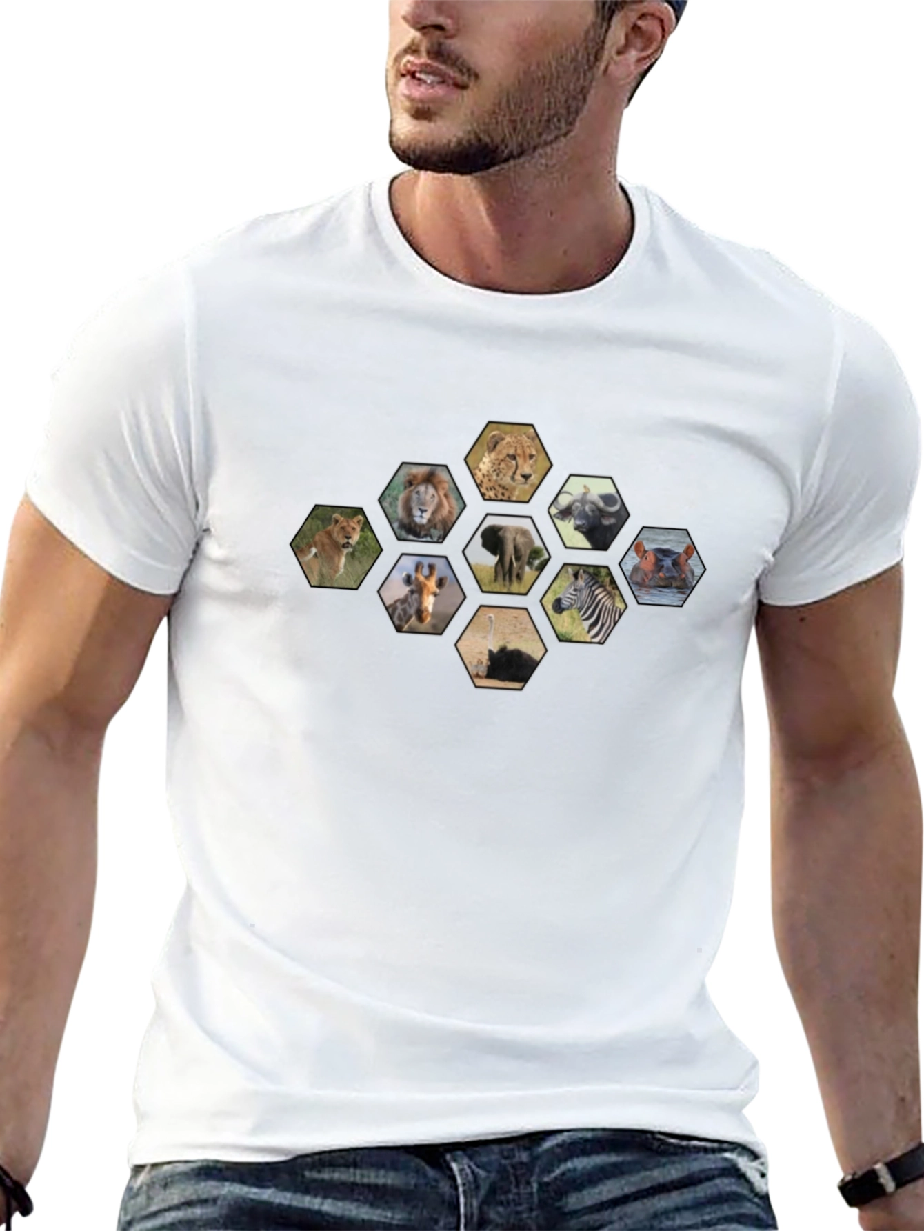 Safari Animals Hexagon T-Shirt