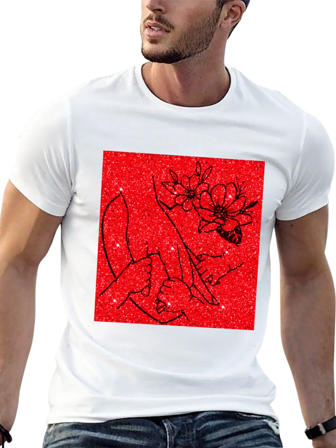 Floral Hand Graphic Tee - Stylish Comfort