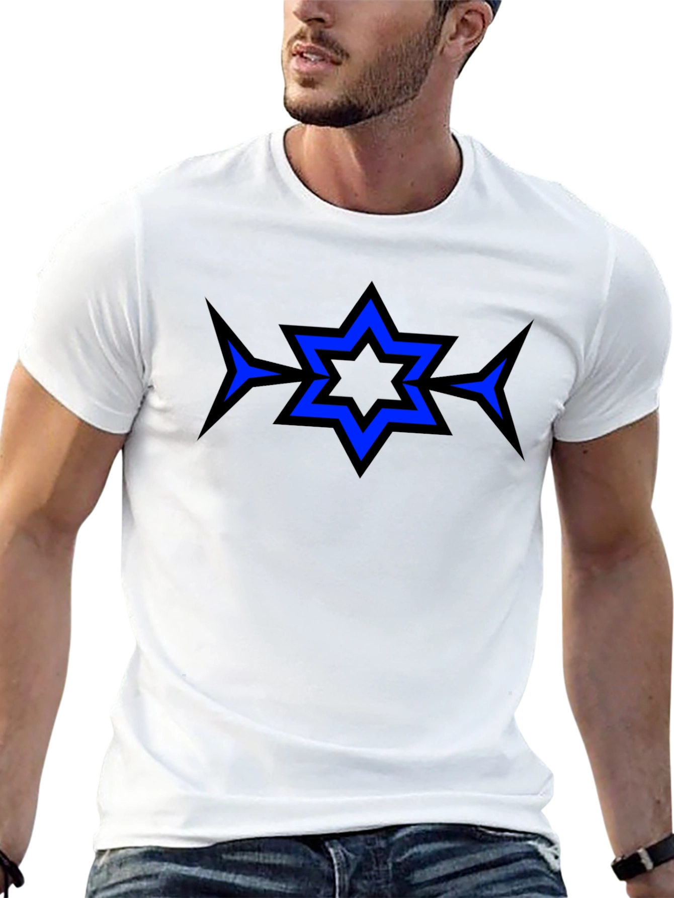 Geometric Star Graphic Print T-Shirt