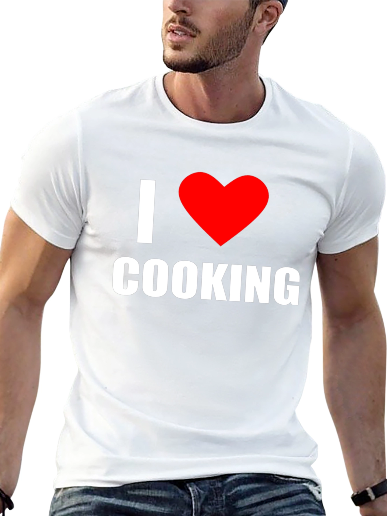 I Love Cooking T-Shirt - Black Heart Graphic