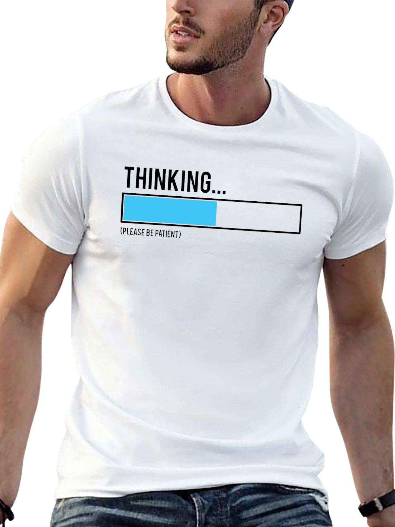 Thinking... Please be Patient Black T-Shirt