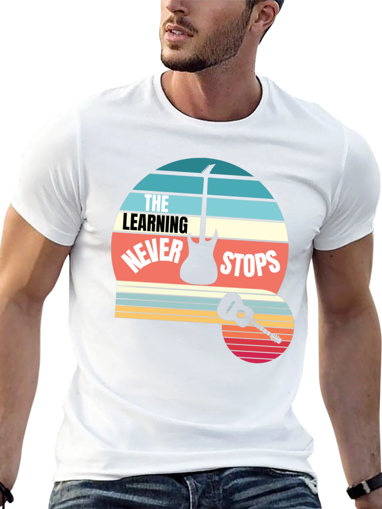 The Learning Never Stops Guitar T-Shirt