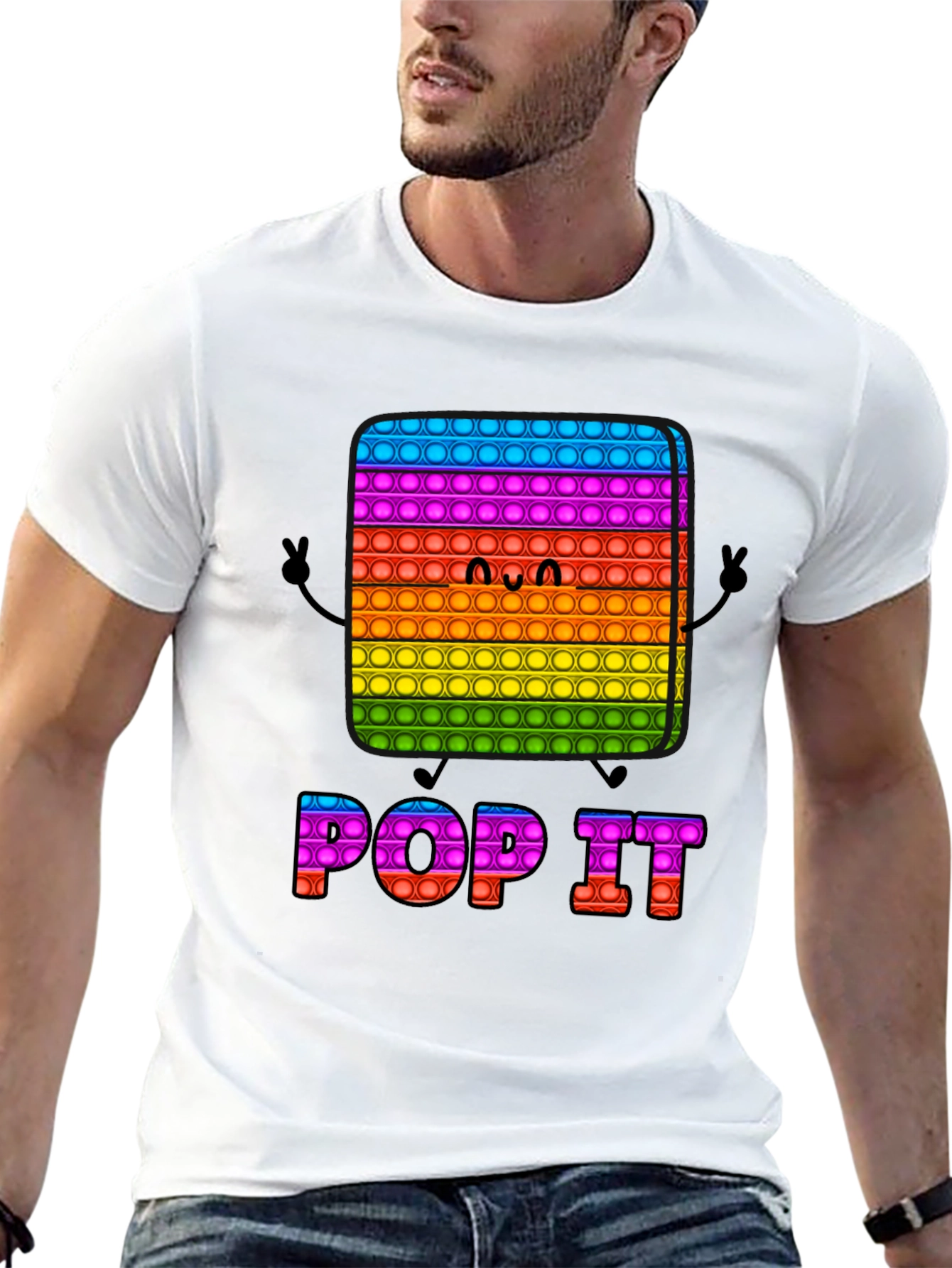 Pop It Graphic Tee Rainbow Fidget Fun