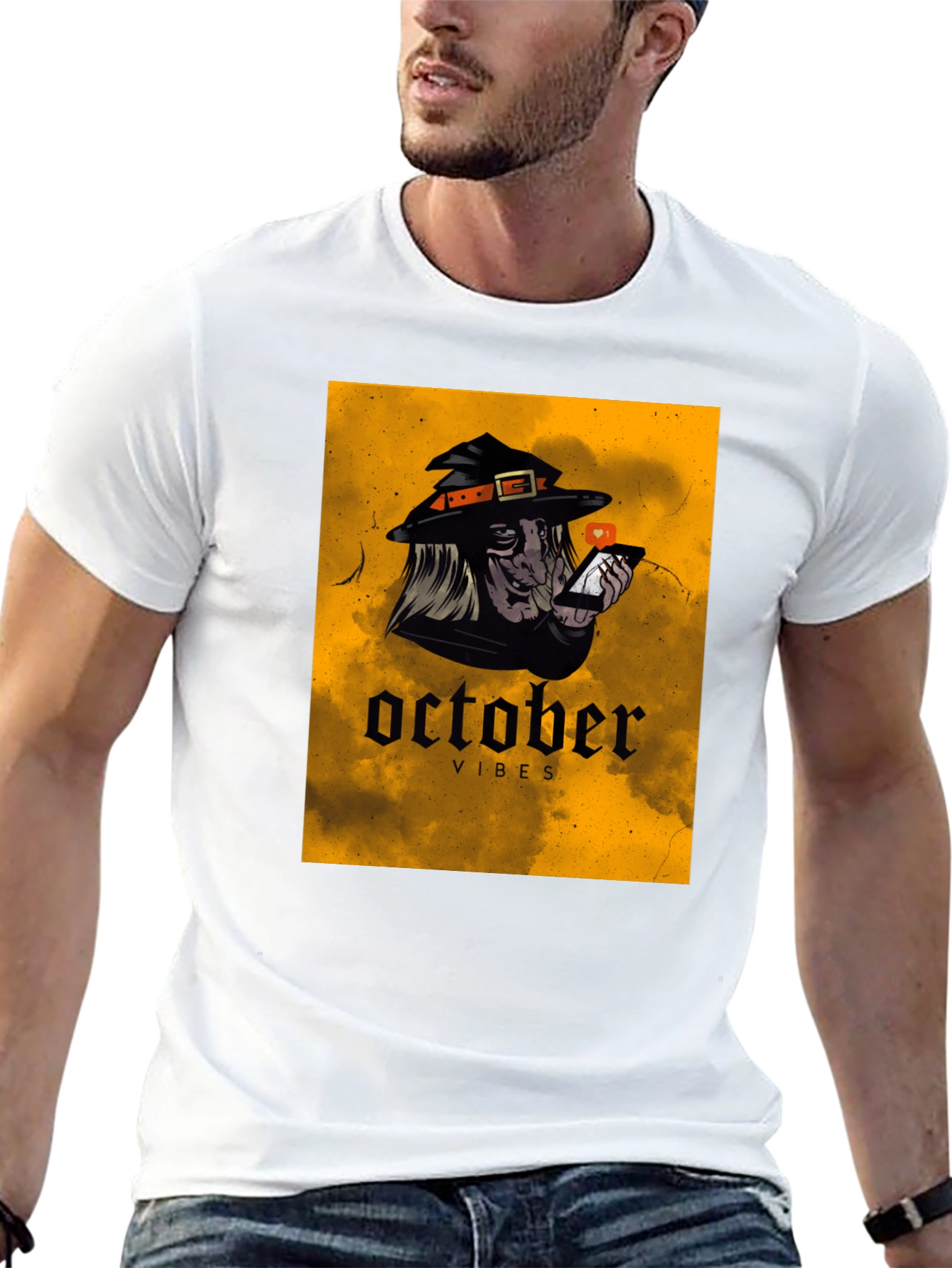 October Vibes Witch T-Shirt - Halloween Style