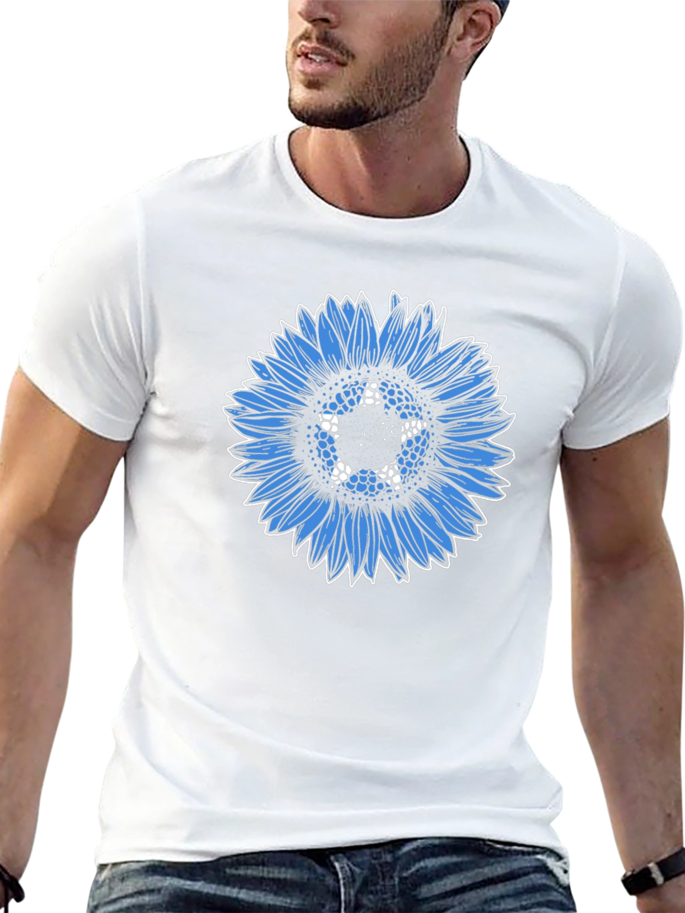 Blue Sunflower Graphic Tee