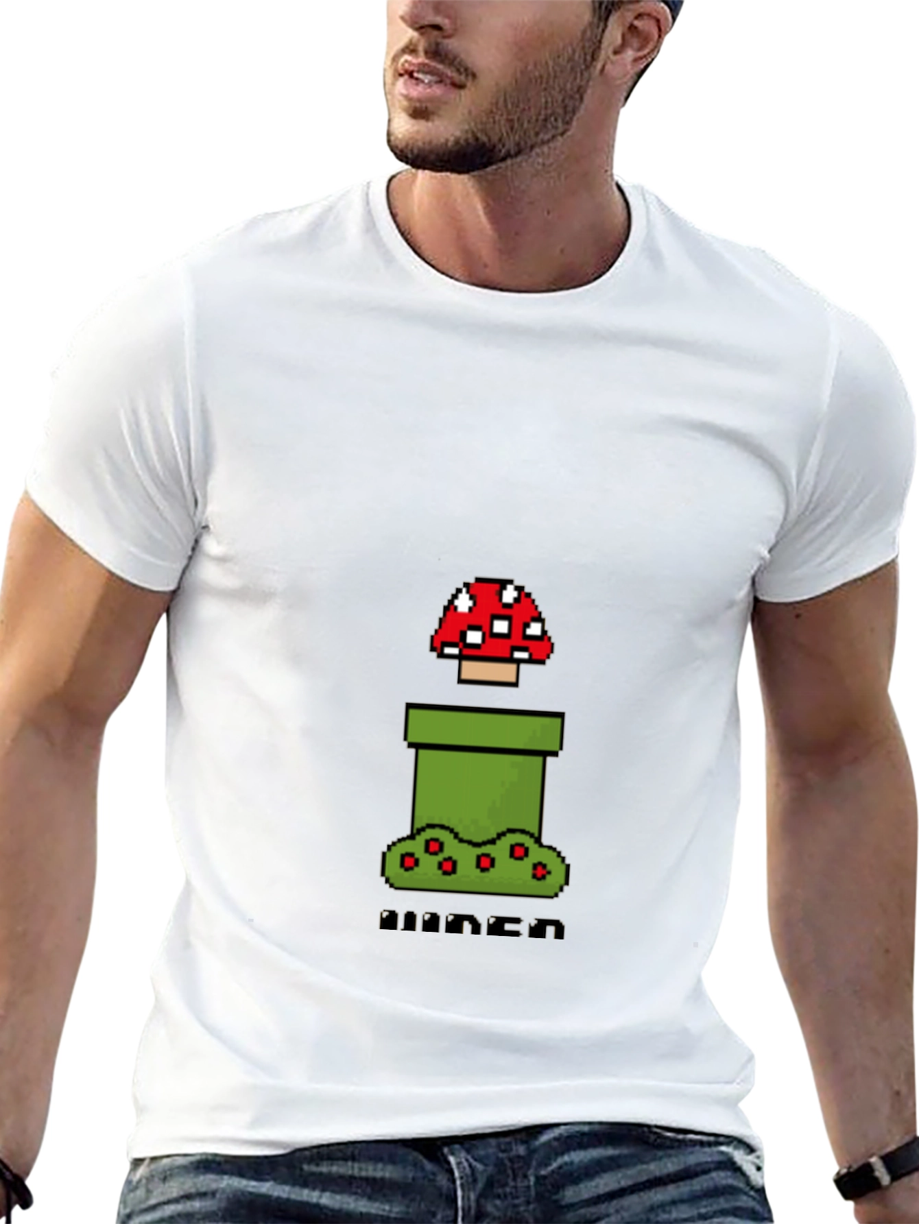Pixel Mushroom Black T-Shirt - Gamer Style